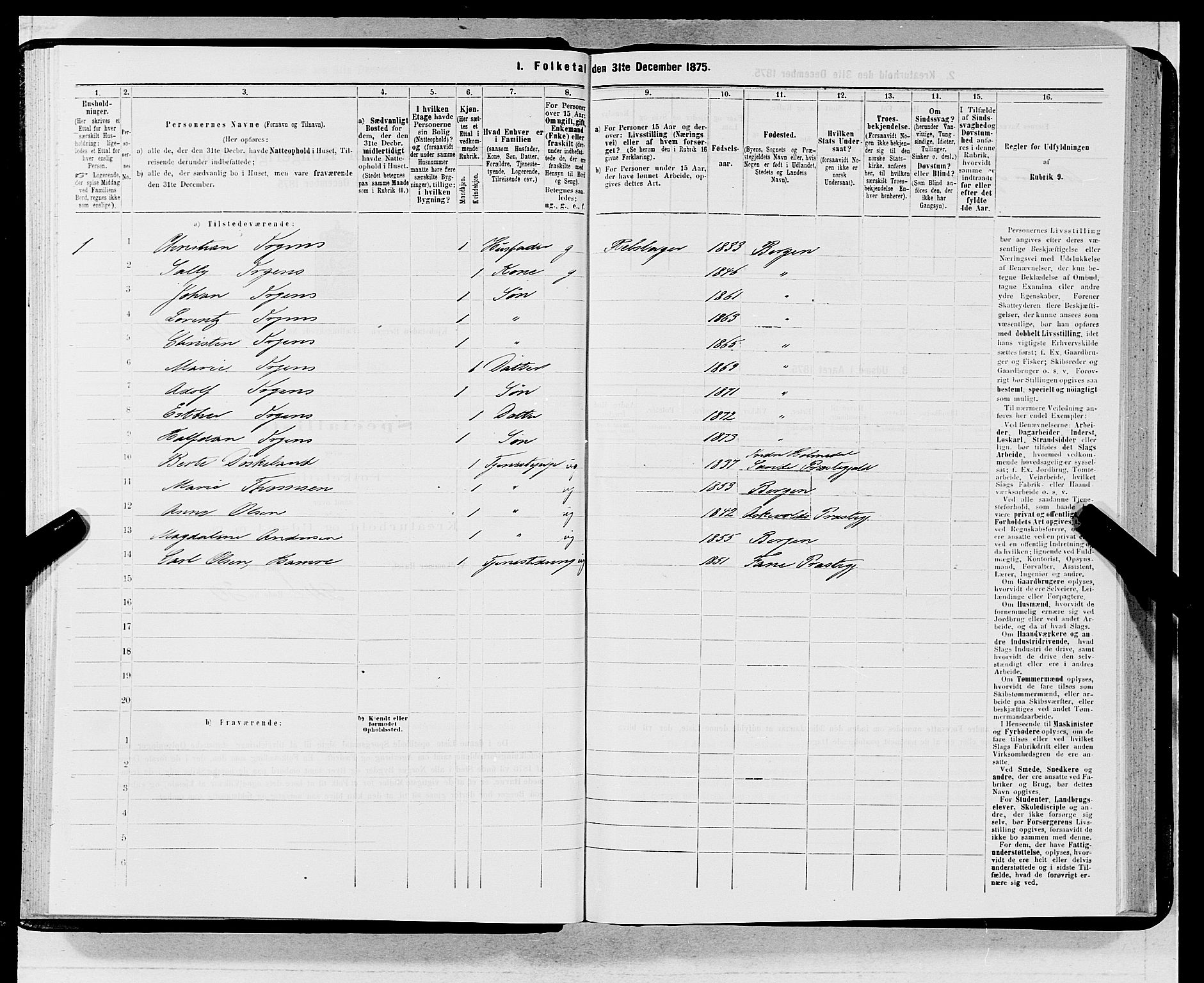 SAB, 1875 census for 1301 Bergen, 1875, p. 5750