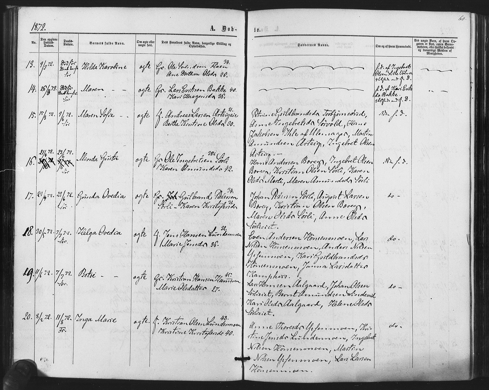 Sørum prestekontor Kirkebøker, AV/SAO-A-10303/F/Fa/L0006: Parish register (official) no. I 6, 1864-1877, p. 60