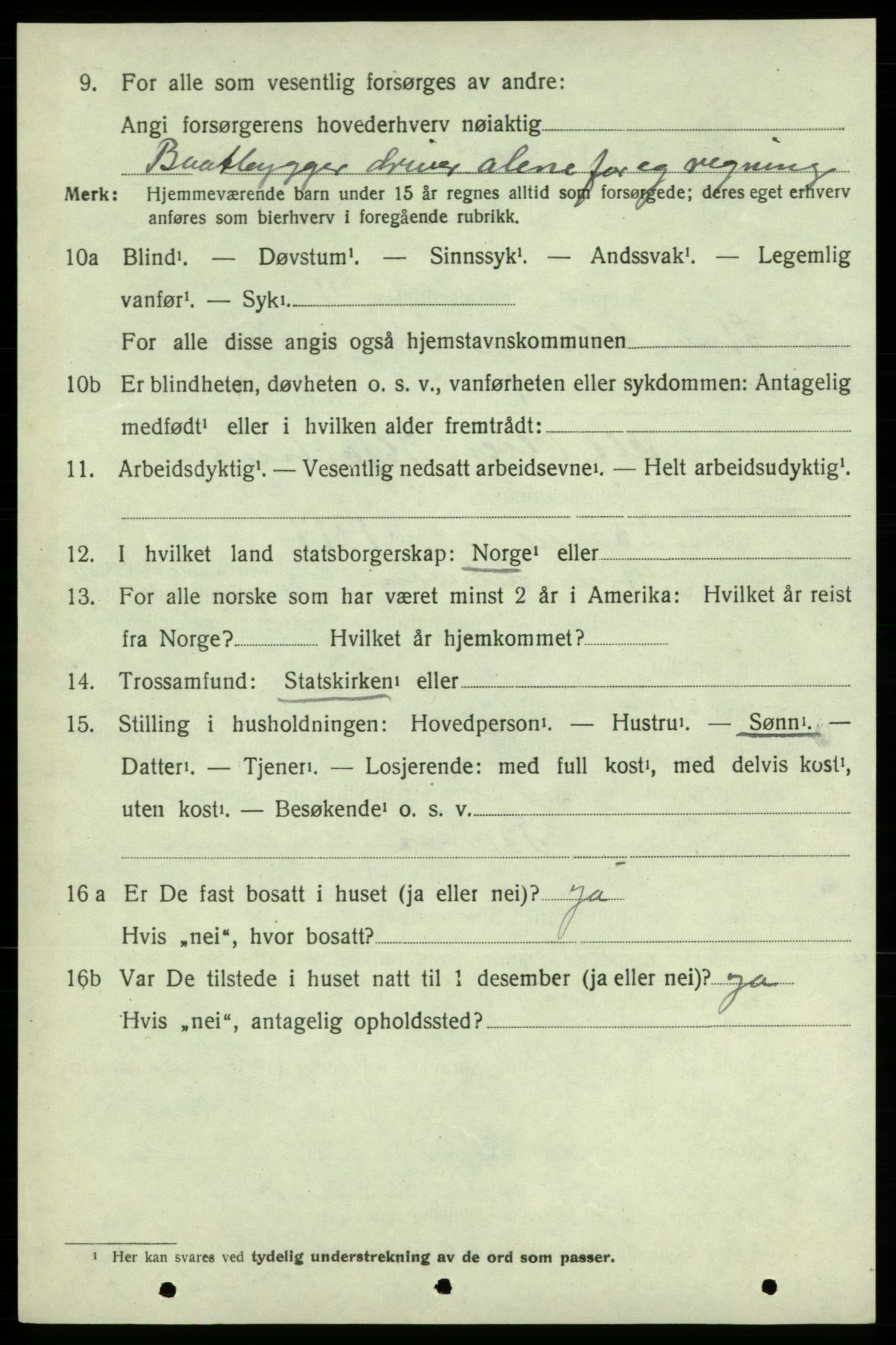 SAB, 1920 census for Strandebarm, 1920, p. 3953