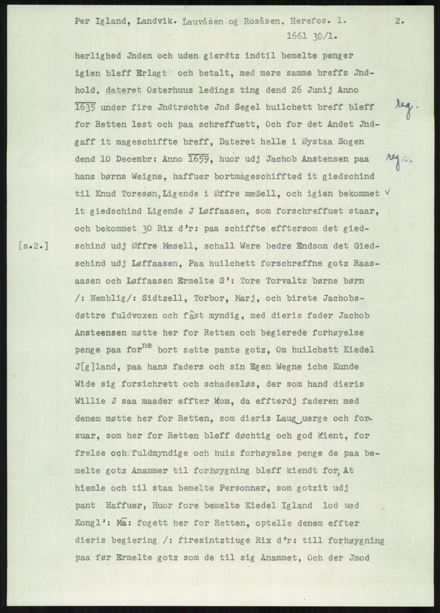 Samlinger til kildeutgivelse, Diplomavskriftsamlingen, AV/RA-EA-4053/H/Ha, p. 3364