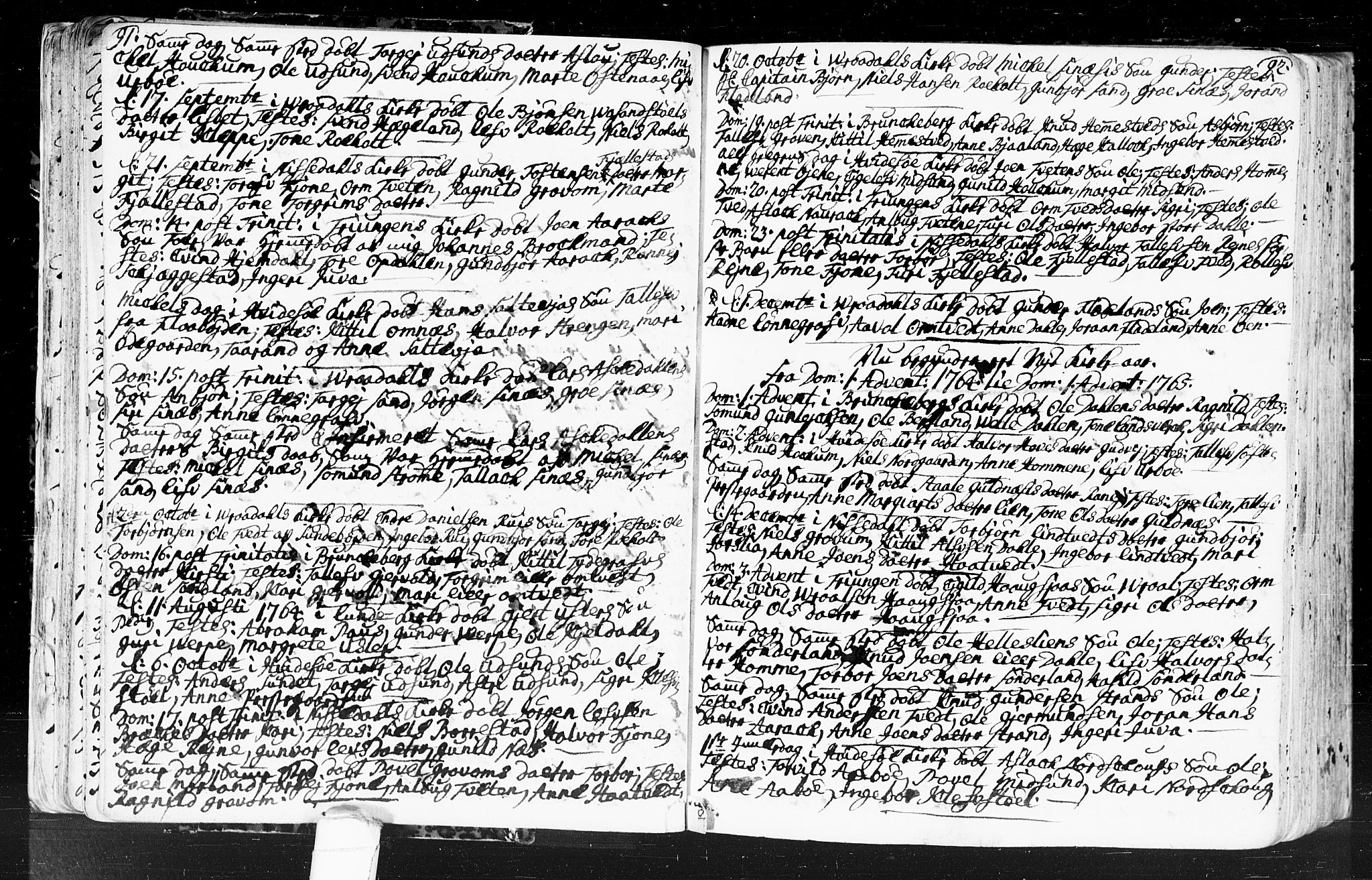 Kviteseid kirkebøker, SAKO/A-276/F/Fa/L0001: Parish register (official) no. I 1, 1754-1773, p. 91-92