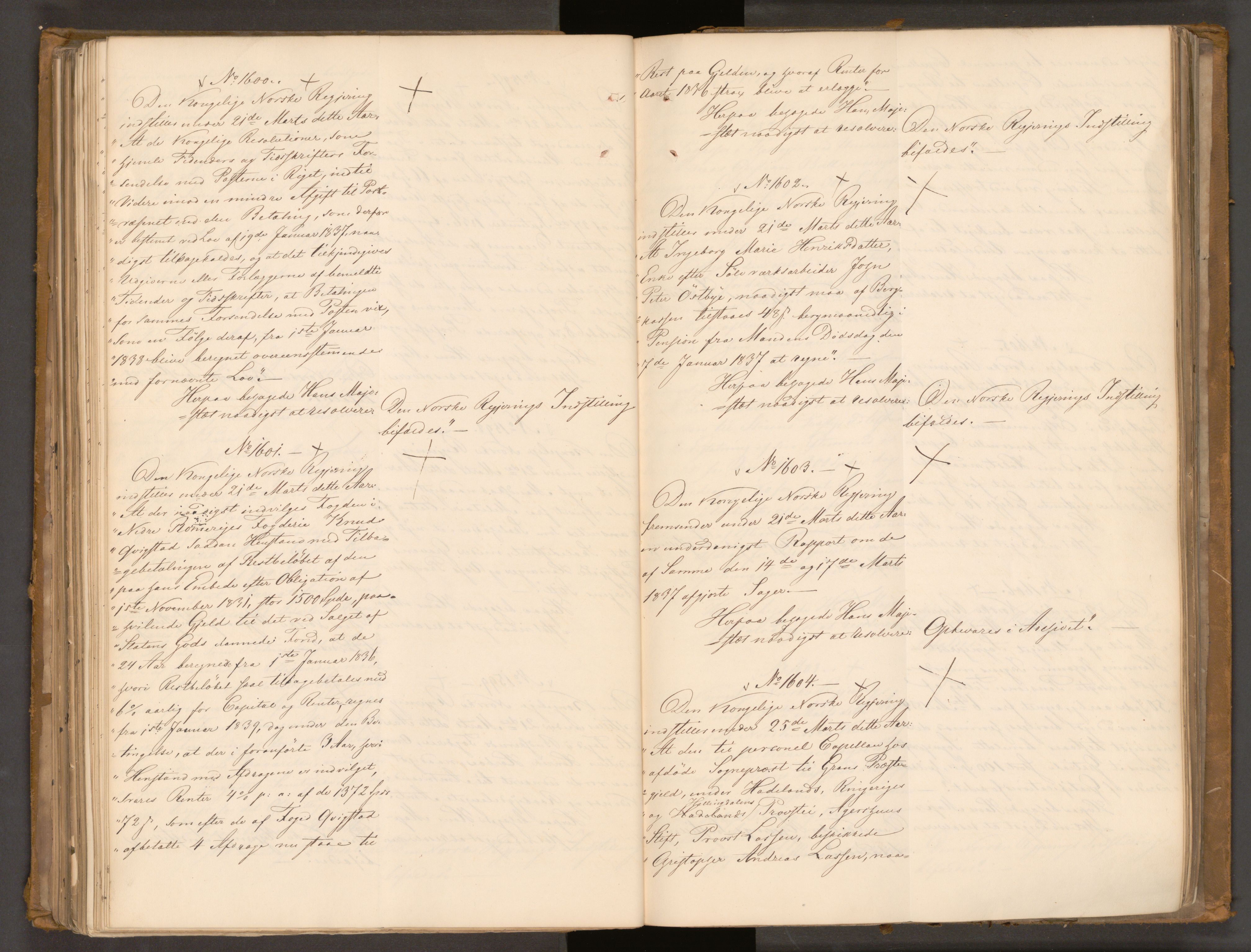 Statsrådssekretariatet, AV/RA-S-1001/A/Ab/L0044: Kgl. res. nr. 1193-1948, 1. halvår, 1837