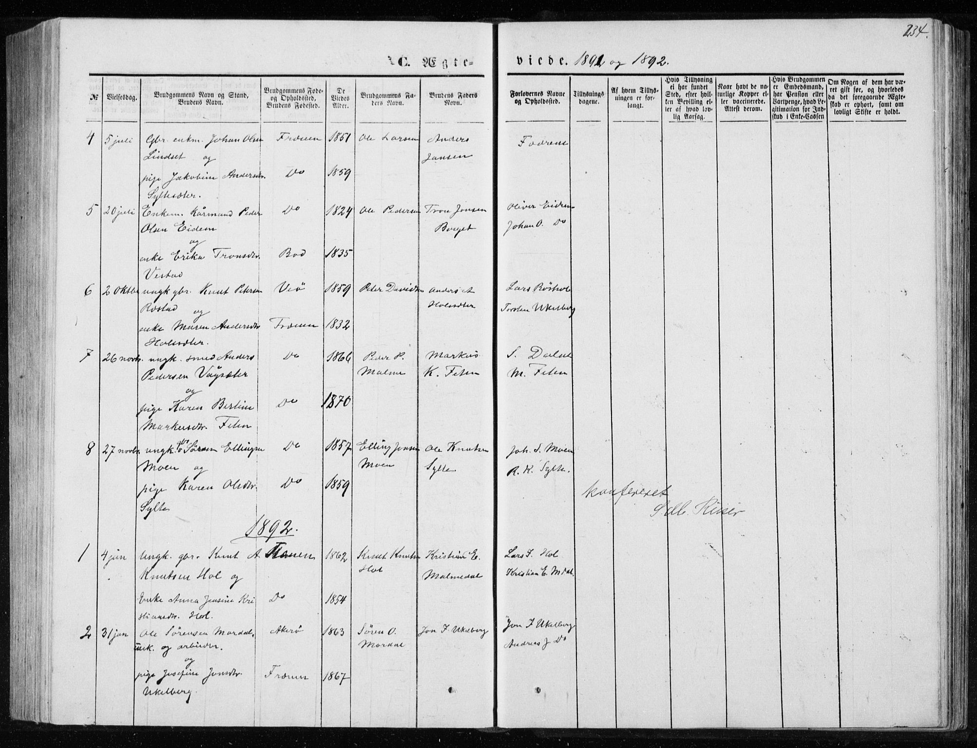 Ministerialprotokoller, klokkerbøker og fødselsregistre - Møre og Romsdal, SAT/A-1454/565/L0754: Parish register (copy) no. 565C03, 1870-1896, p. 234