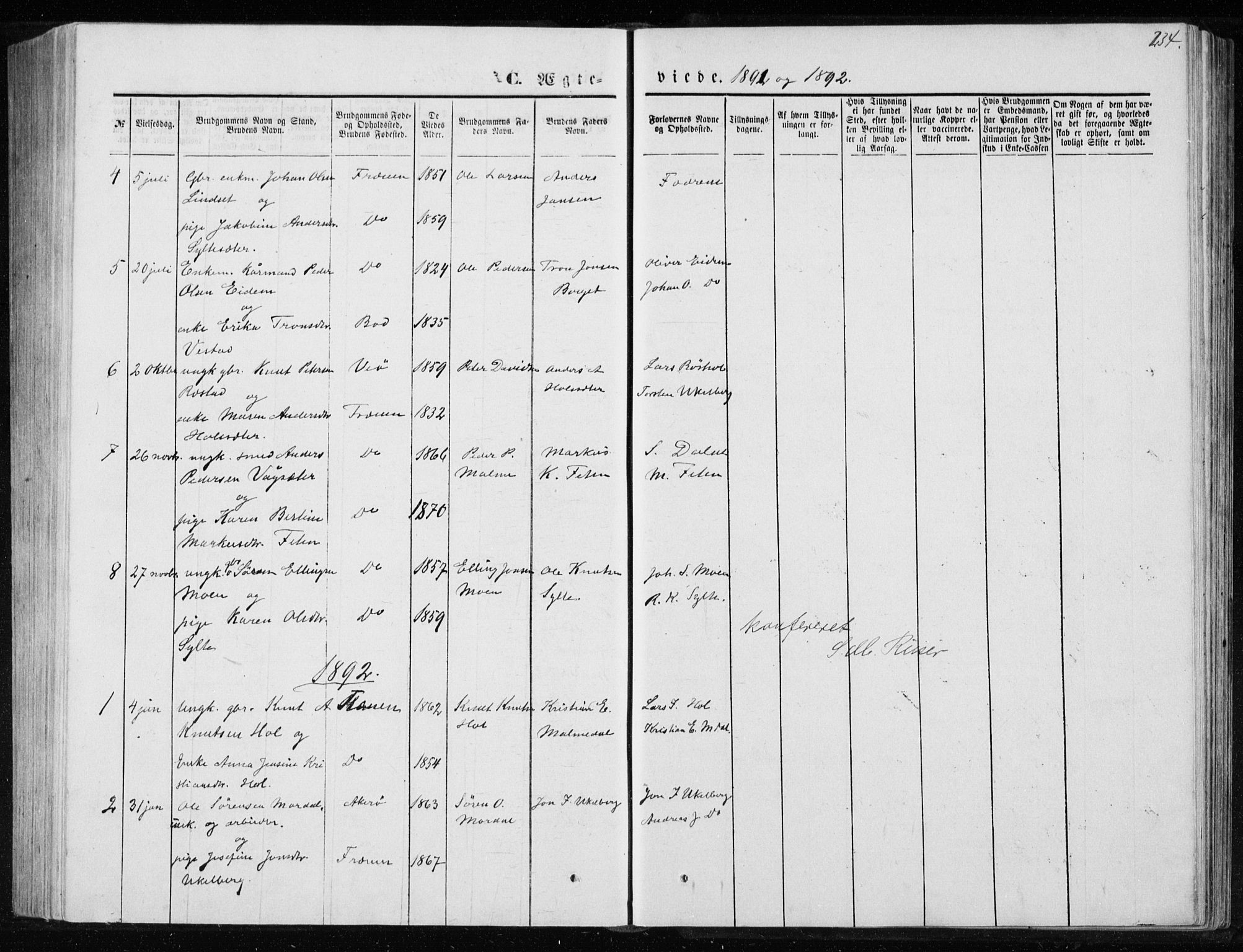 Ministerialprotokoller, klokkerbøker og fødselsregistre - Møre og Romsdal, AV/SAT-A-1454/565/L0754: Parish register (copy) no. 565C03, 1870-1896, p. 234