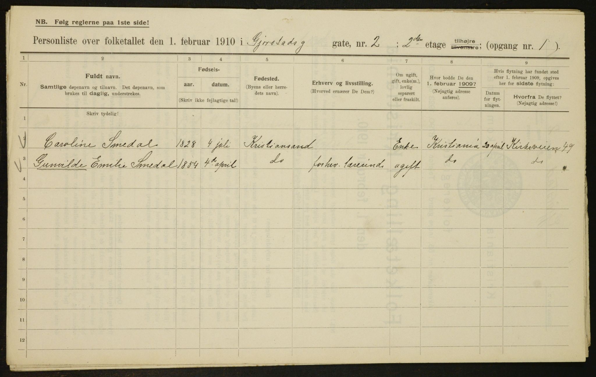 OBA, Municipal Census 1910 for Kristiania, 1910, p. 27860