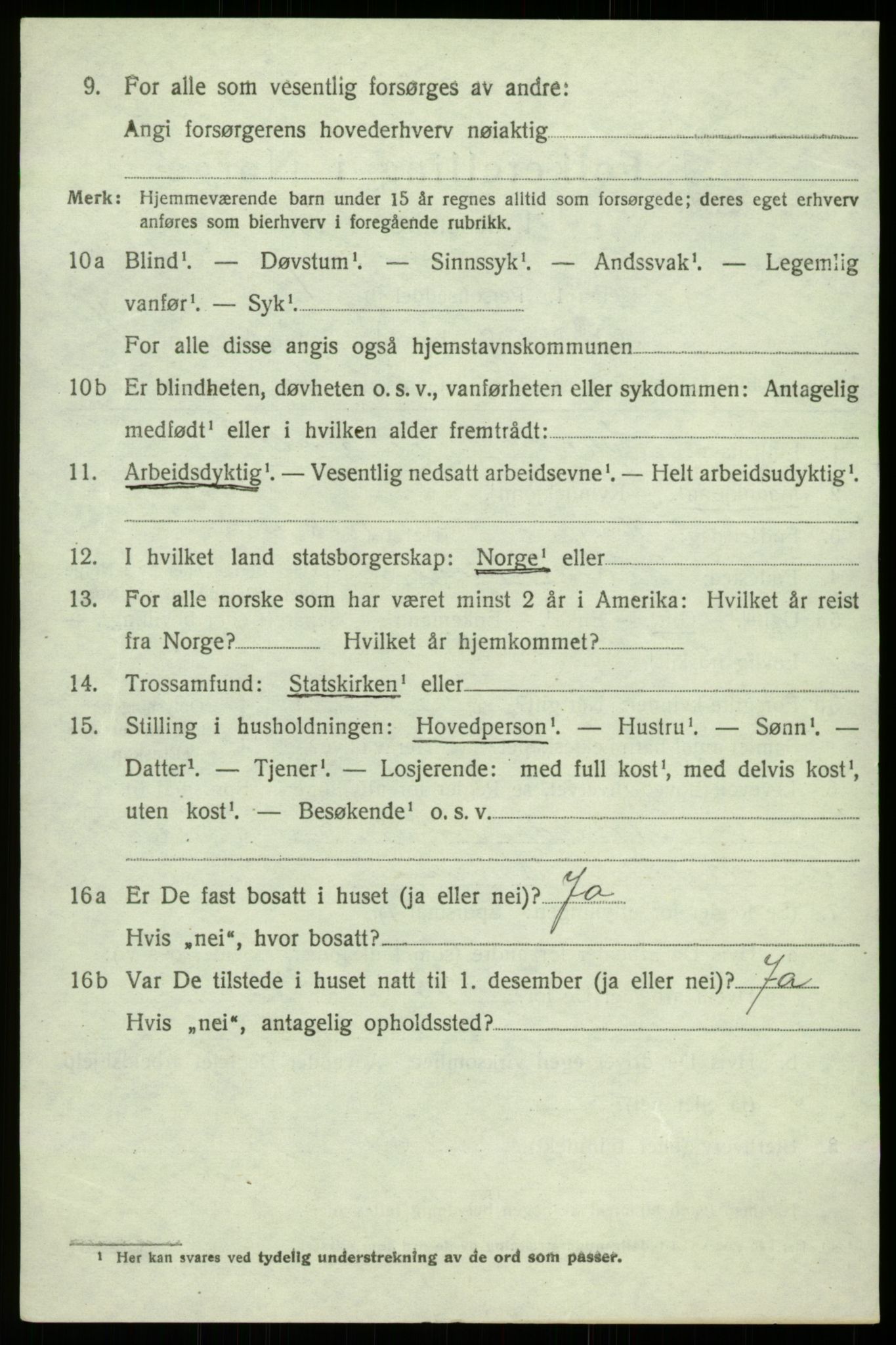 SAB, 1920 census for Åsane, 1920, p. 2834