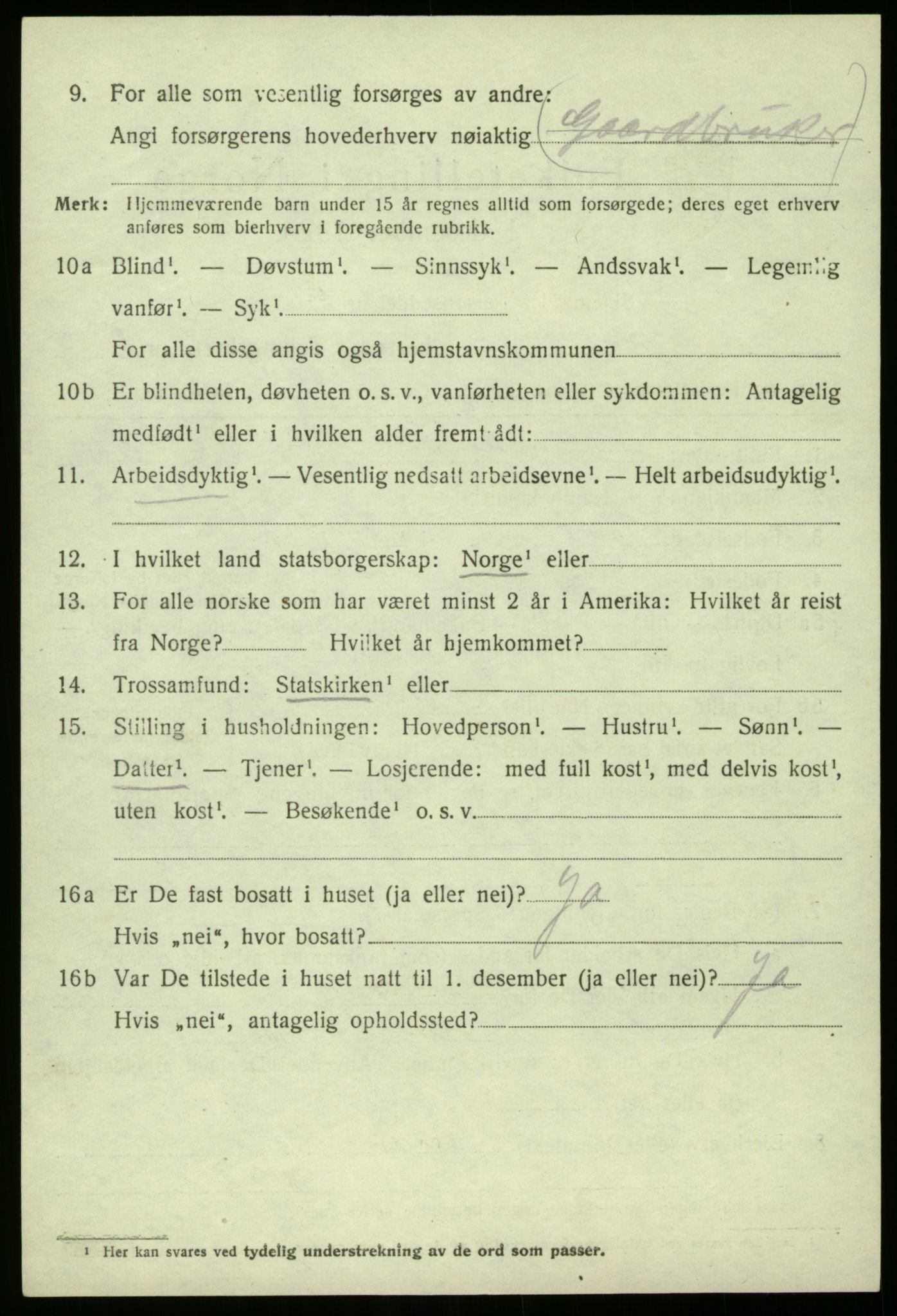 SAB, 1920 census for Manger, 1920, p. 3980