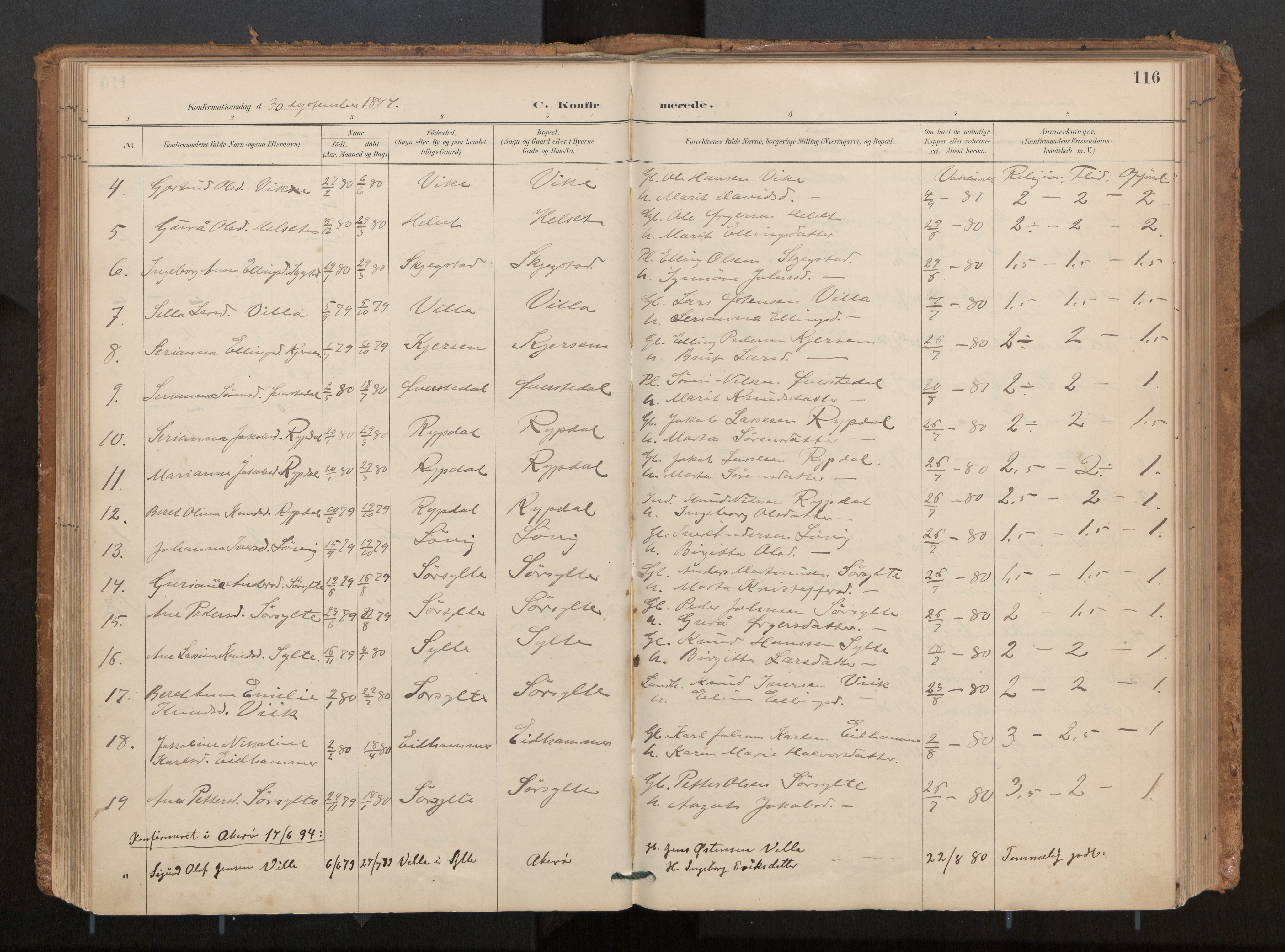 Ministerialprotokoller, klokkerbøker og fødselsregistre - Møre og Romsdal, AV/SAT-A-1454/541/L0545a: Parish register (official) no. 541A03, 1887-1912, p. 116