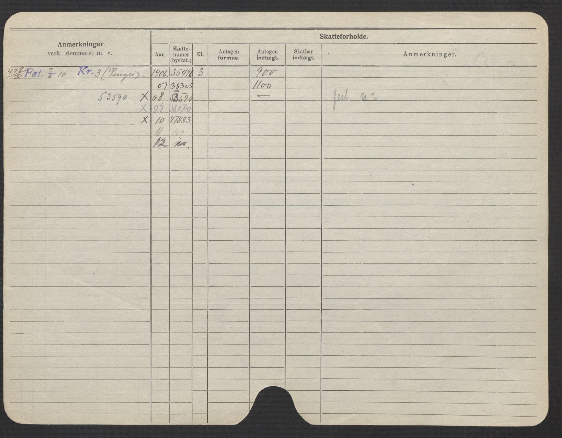 Oslo folkeregister, Registerkort, AV/SAO-A-11715/F/Fa/Fac/L0019: Kvinner, 1906-1914, p. 1011b