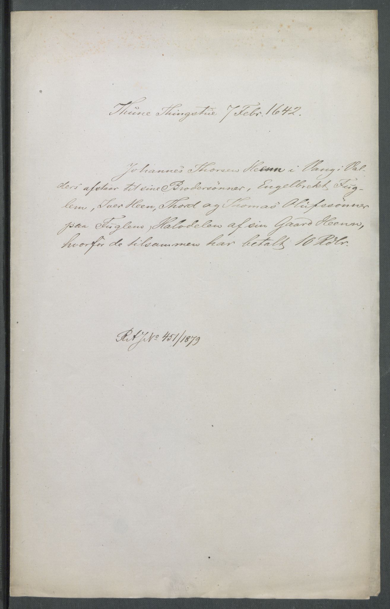 Riksarkivets diplomsamling, AV/RA-EA-5965/F02/L0155: Dokumenter, 1642, p. 31