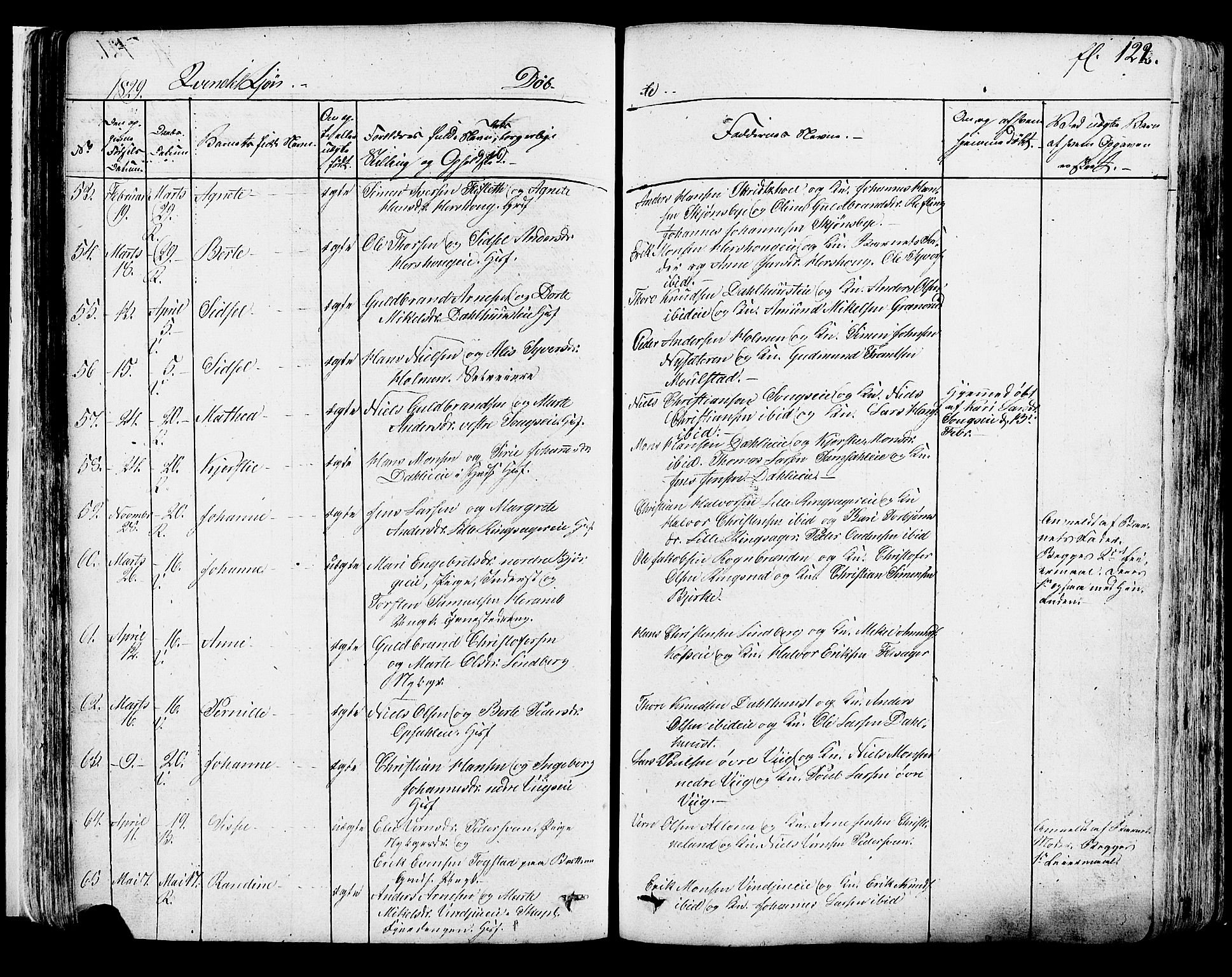 Ringsaker prestekontor, SAH/PREST-014/K/Ka/L0007: Parish register (official) no. 7A, 1826-1837, p. 122
