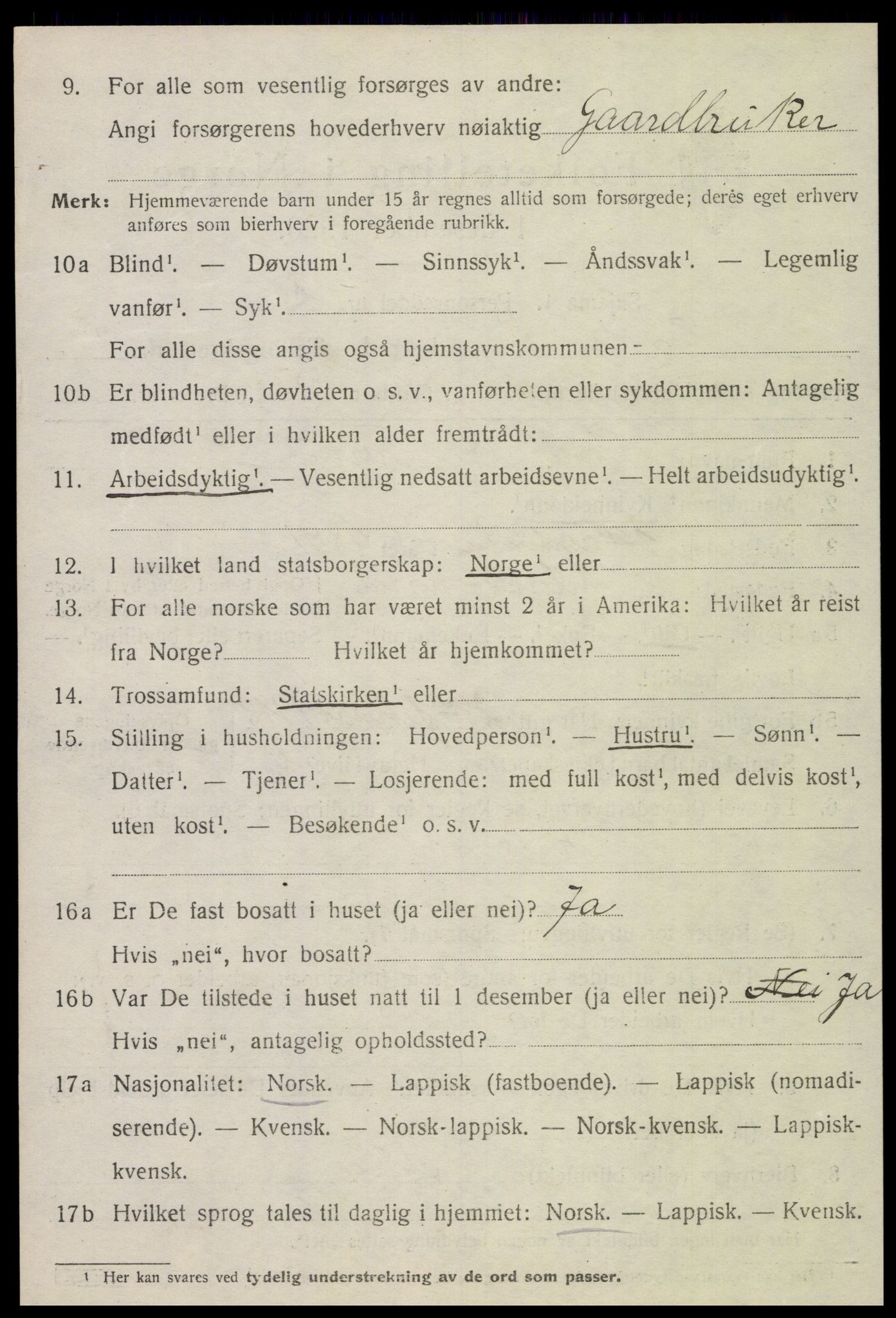 SAT, 1920 census for Inderøy, 1920, p. 4192