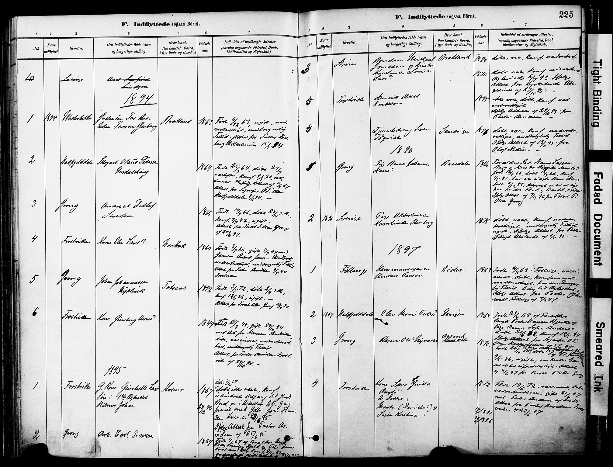 Ministerialprotokoller, klokkerbøker og fødselsregistre - Nord-Trøndelag, SAT/A-1458/755/L0494: Parish register (official) no. 755A03, 1882-1902, p. 225