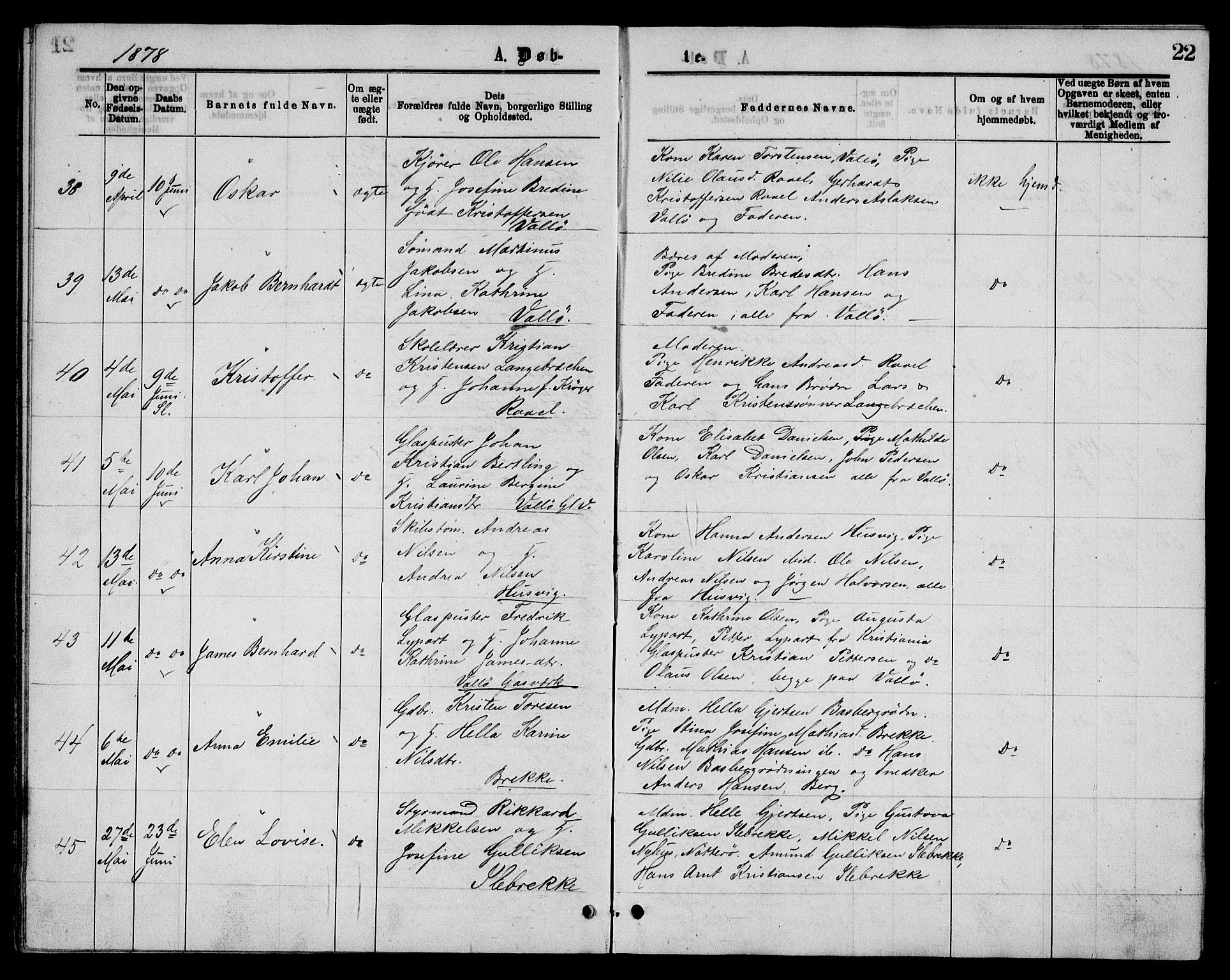 Sem kirkebøker, AV/SAKO-A-5/G/Gb/L0001: Parish register (copy) no. II 1, 1877-1885, p. 22