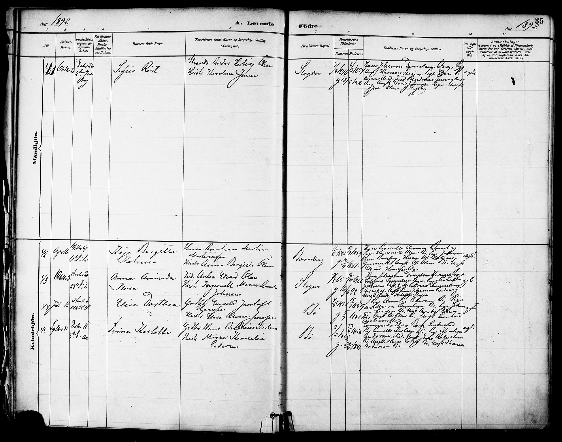 Ministerialprotokoller, klokkerbøker og fødselsregistre - Nordland, SAT/A-1459/855/L0803: Parish register (official) no. 855A11, 1887-1905, p. 35