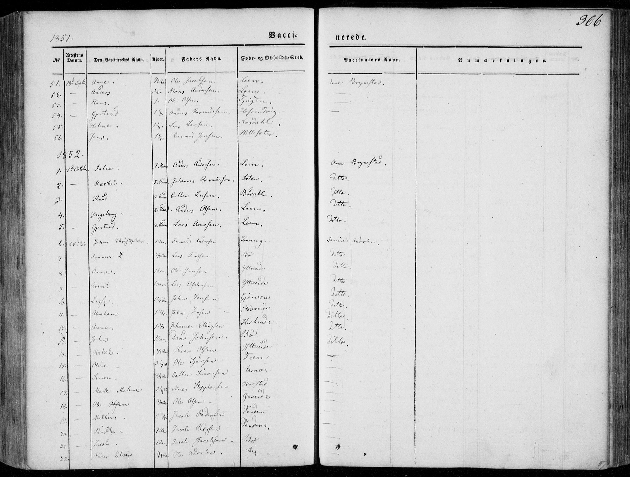 Stryn Sokneprestembete, SAB/A-82501: Parish register (official) no. A 2, 1844-1861, p. 306