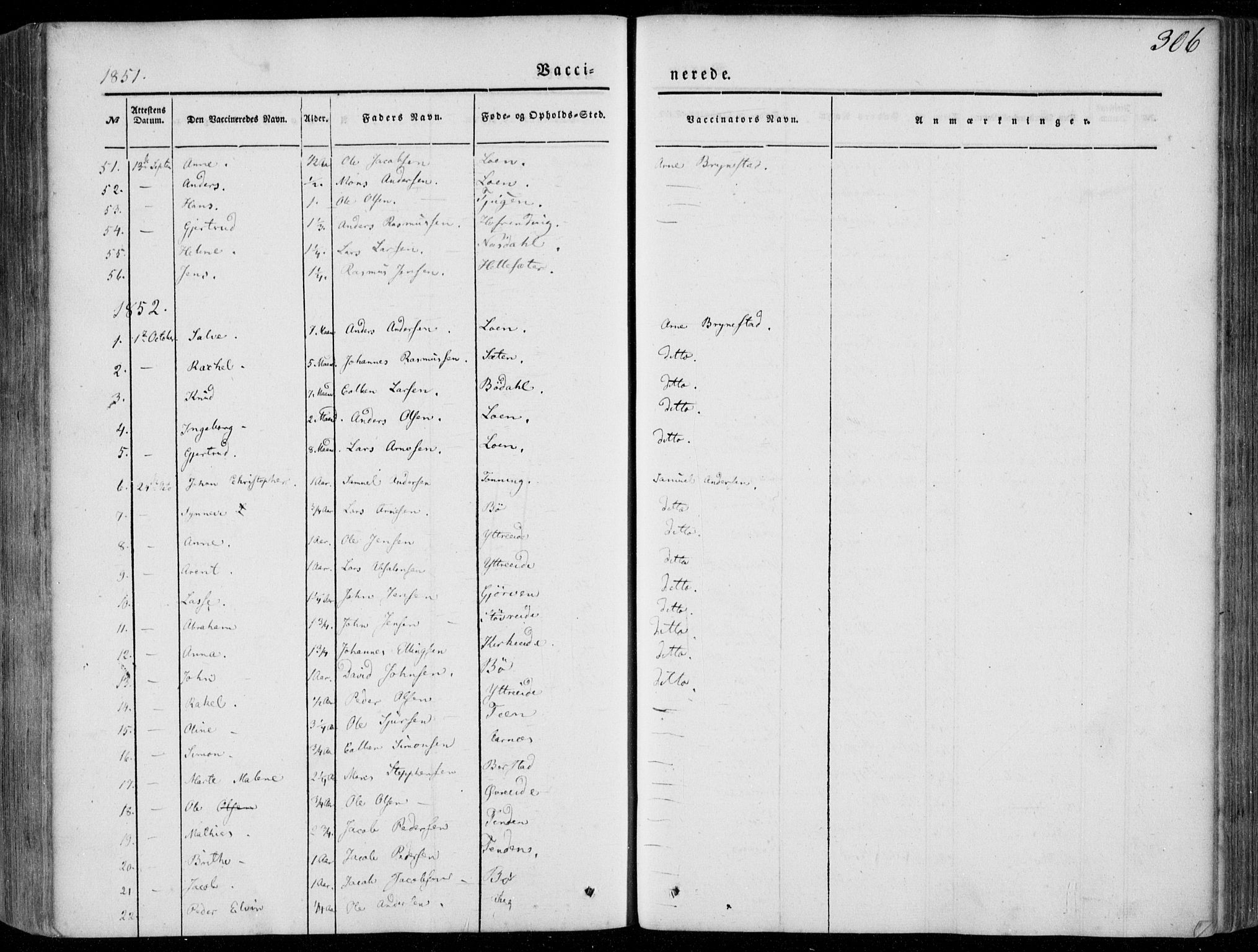 Stryn Sokneprestembete, AV/SAB-A-82501: Parish register (official) no. A 2, 1844-1861, p. 306