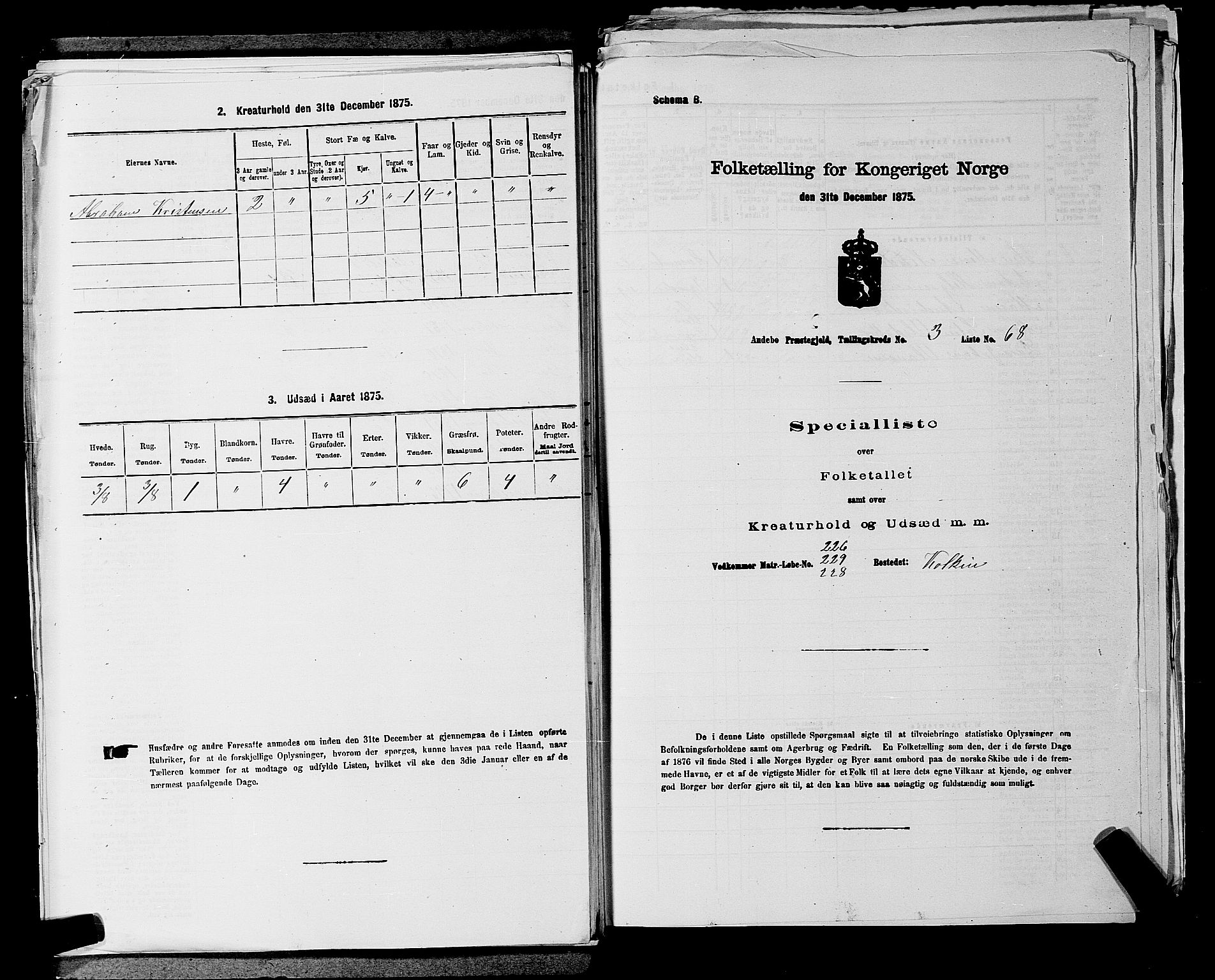 SAKO, 1875 census for 0719P Andebu, 1875, p. 404