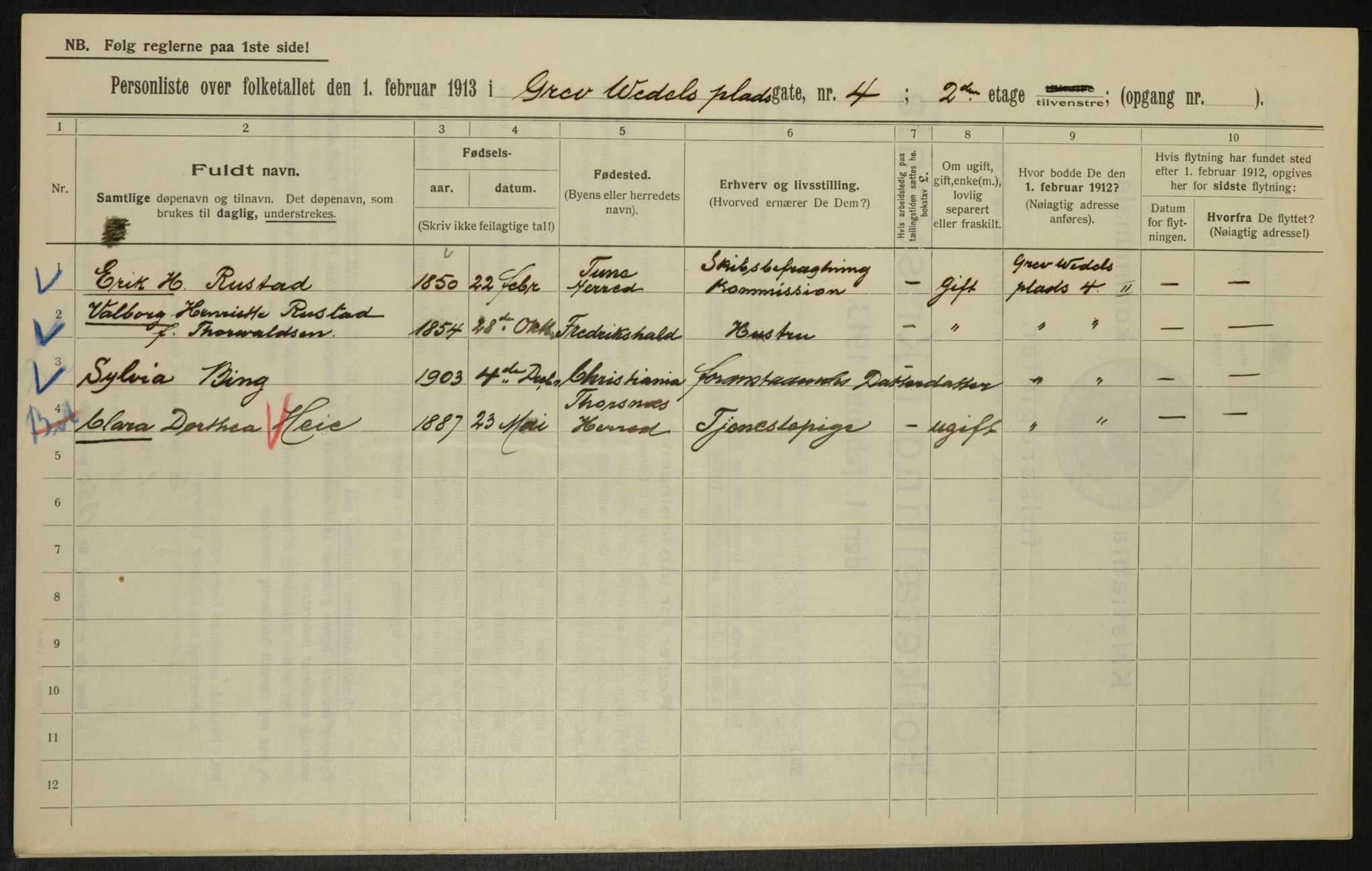 OBA, Municipal Census 1913 for Kristiania, 1913, p. 29974