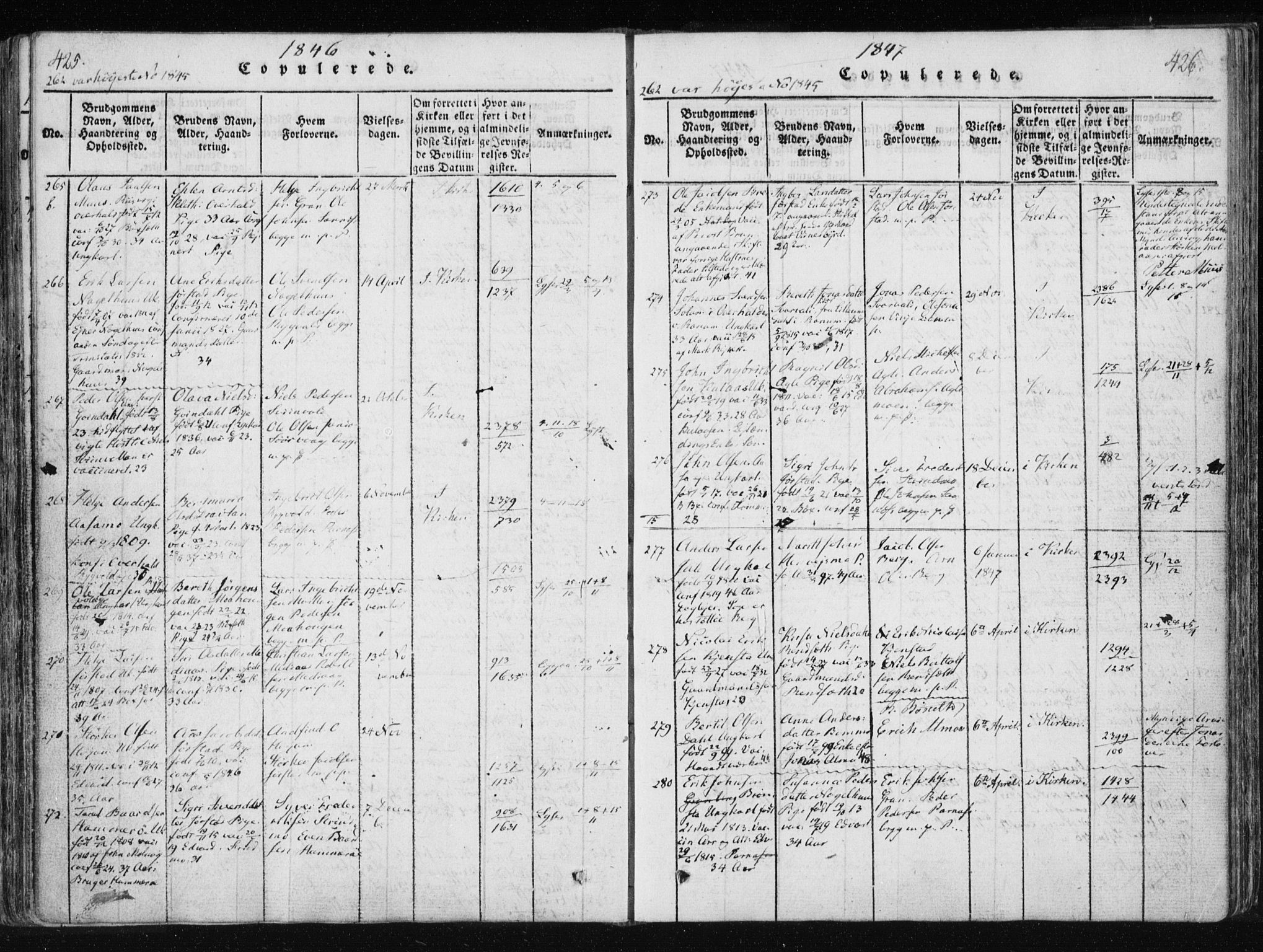 Ministerialprotokoller, klokkerbøker og fødselsregistre - Nord-Trøndelag, SAT/A-1458/749/L0469: Parish register (official) no. 749A03, 1817-1857, p. 425-426