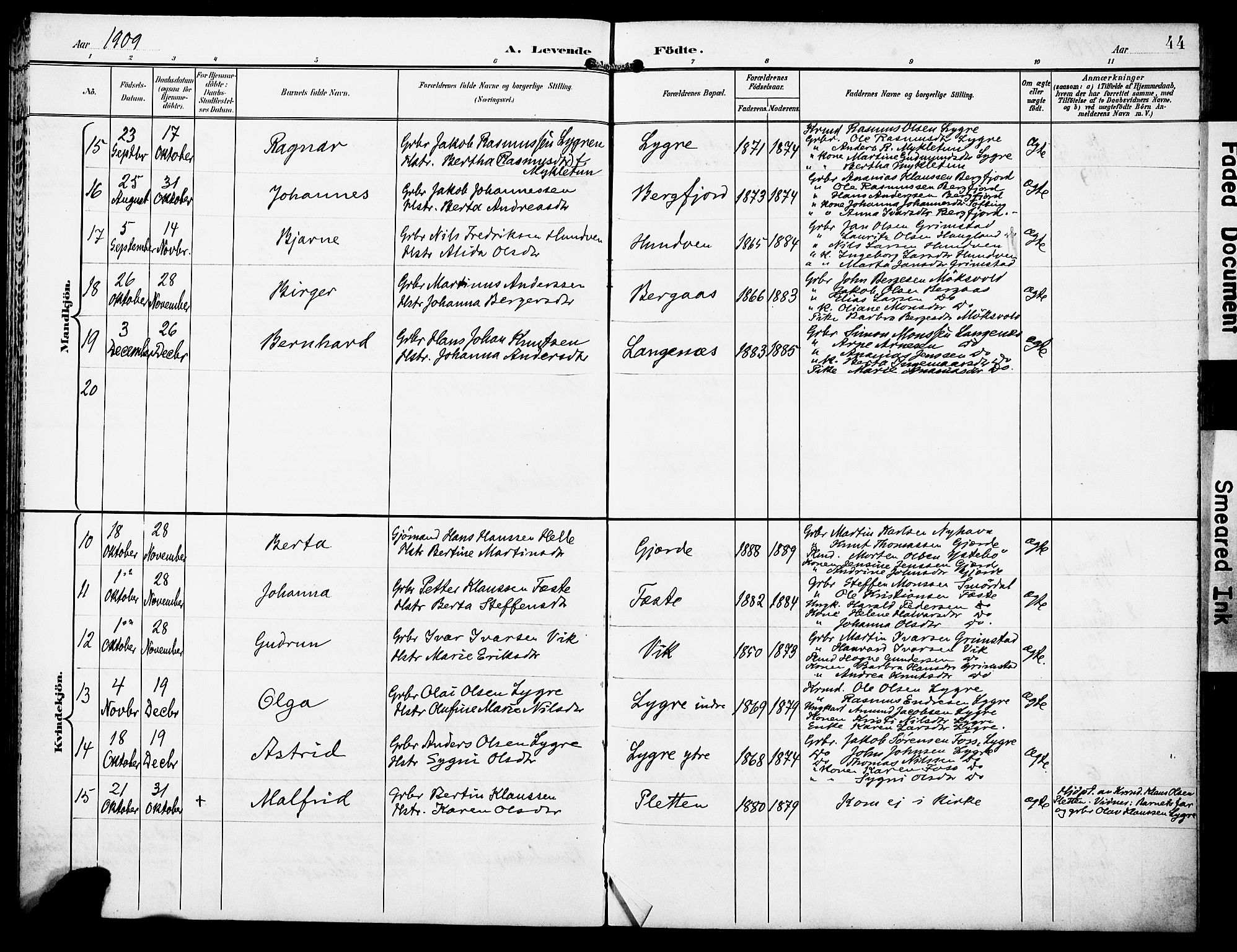 Lindås Sokneprestembete, SAB/A-76701/H/Haa: Parish register (official) no. E 2, 1897-1912, p. 44