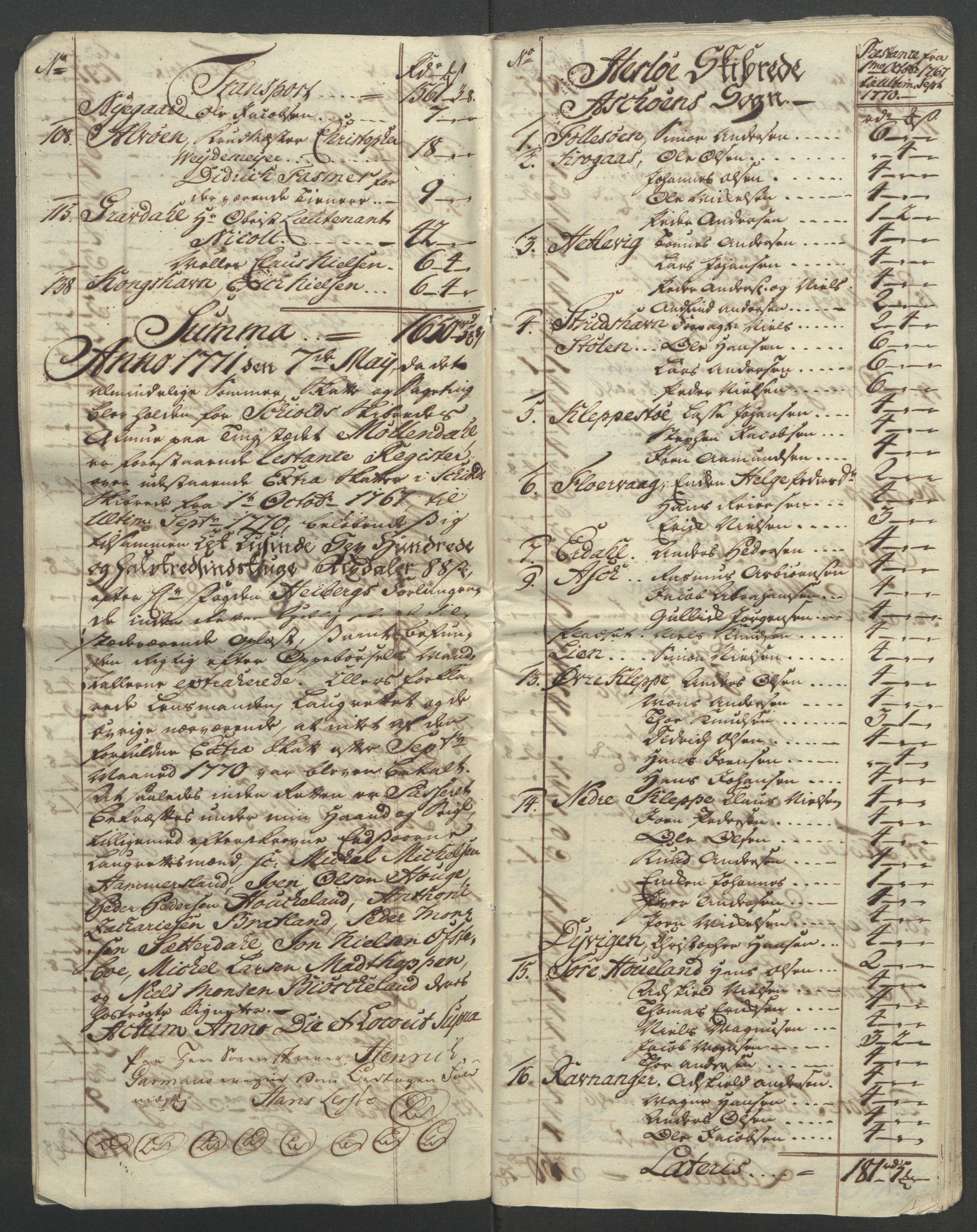 Rentekammeret inntil 1814, Reviderte regnskaper, Fogderegnskap, AV/RA-EA-4092/R51/L3303: Ekstraskatten Nordhordland og Voss, 1762-1772, p. 502