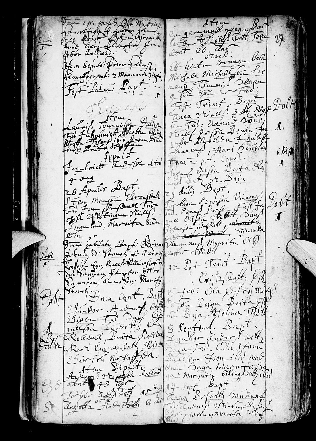 Os sokneprestembete, SAB/A-99929: Parish register (official) no. A 6, 1669-1719, p. 27