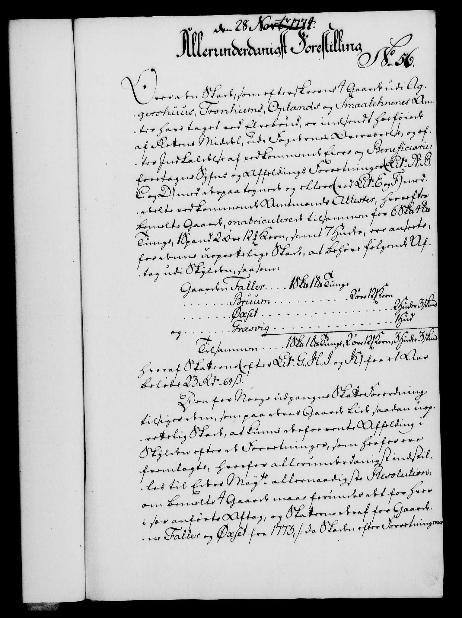 Rentekammeret, Kammerkanselliet, RA/EA-3111/G/Gf/Gfa/L0056: Norsk relasjons- og resolusjonsprotokoll (merket RK 52.56), 1774, p. 232