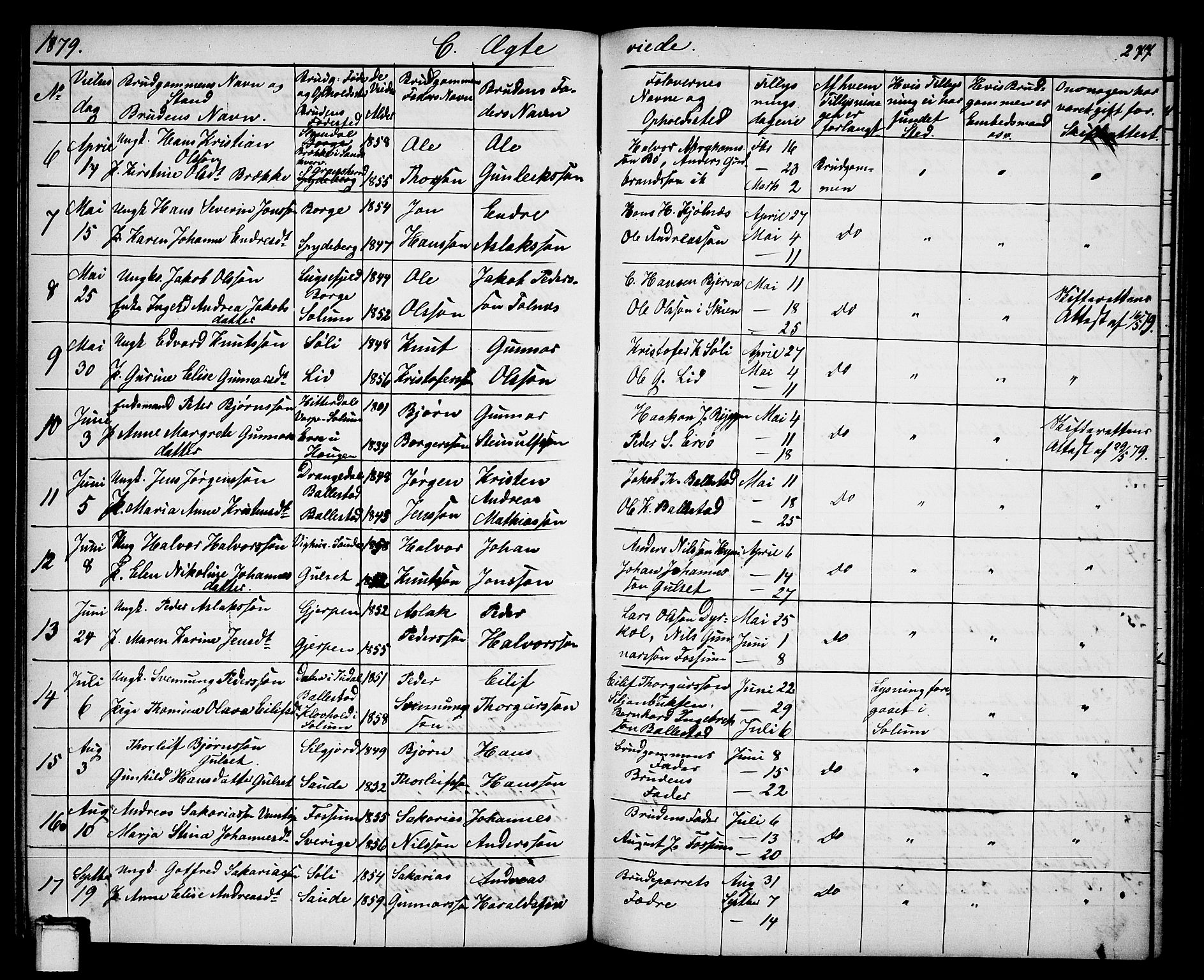 Gjerpen kirkebøker, SAKO/A-265/G/Ga/L0001: Parish register (copy) no. I 1, 1864-1882, p. 277