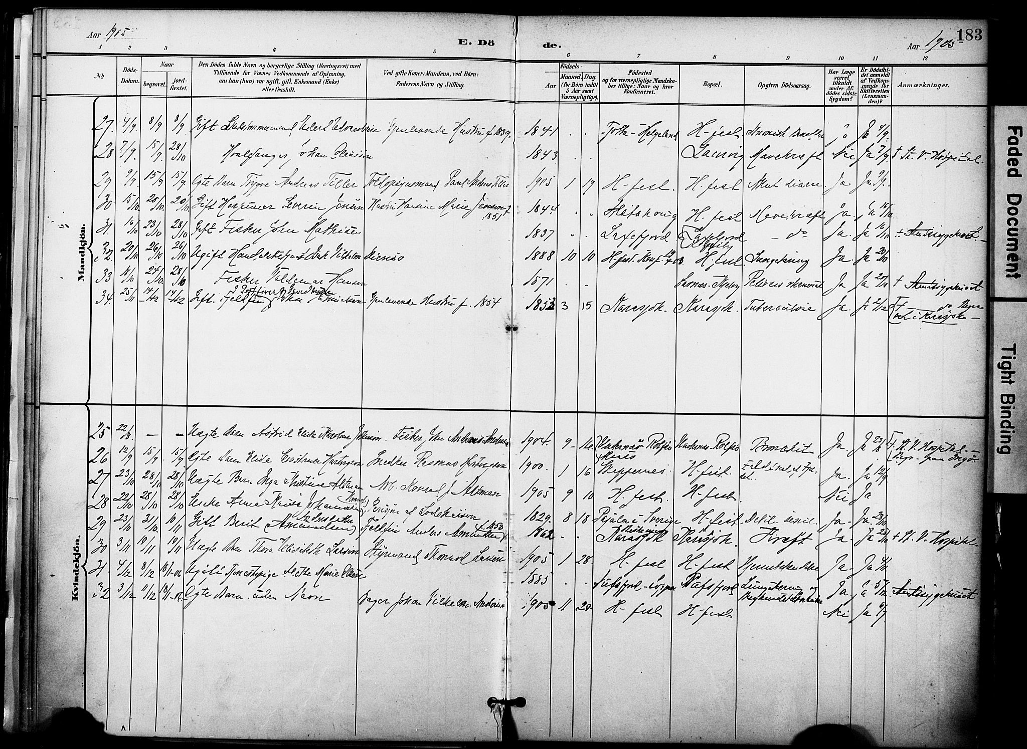 Hammerfest sokneprestkontor, SATØ/S-1347/H/Ha/L0010.kirke: Parish register (official) no. 10, 1898-1905, p. 183