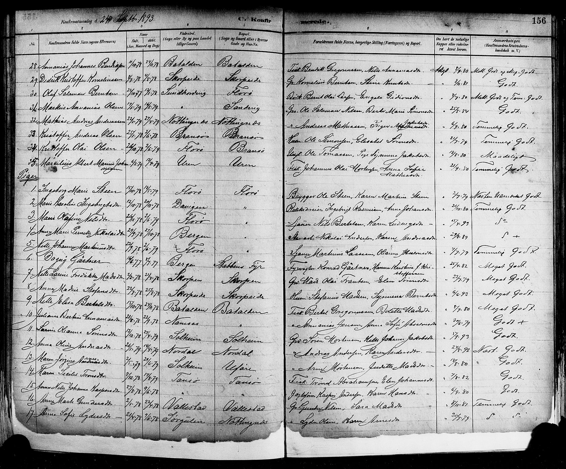 Kinn sokneprestembete, AV/SAB-A-80801/H/Hab/Haba/L0002: Parish register (copy) no. A 2, 1882-1906, p. 156