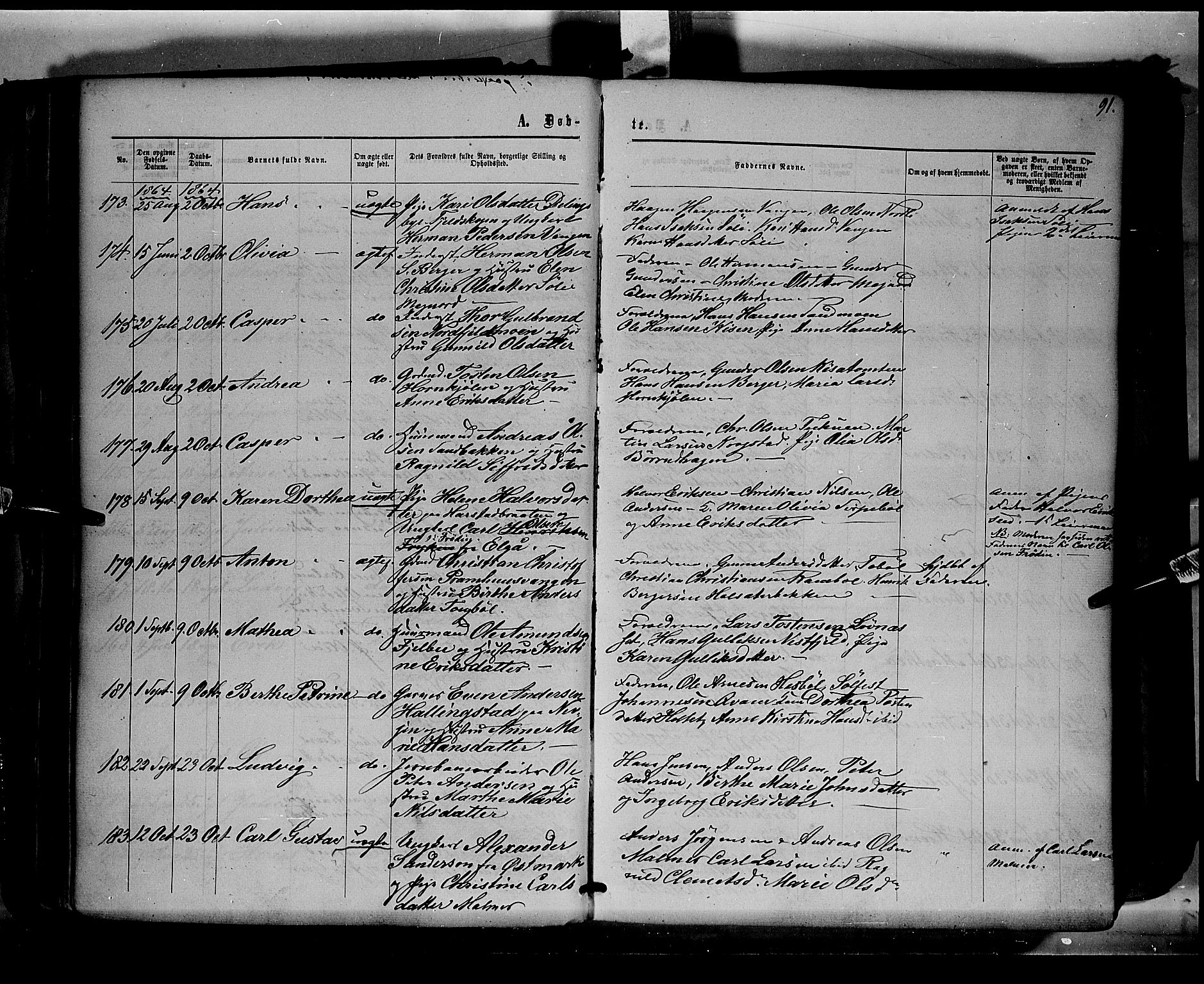 Eidskog prestekontor, AV/SAH-PREST-026/H/Ha/Haa/L0001: Parish register (official) no. 1, 1860-1867, p. 91