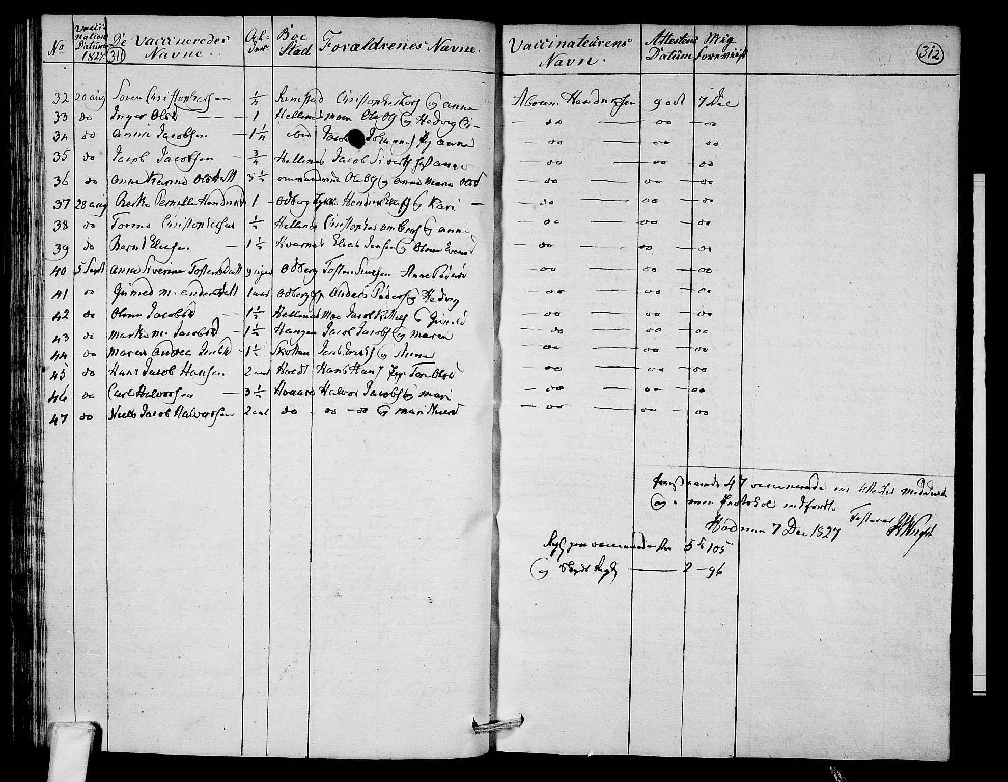 Hedrum kirkebøker, AV/SAKO-A-344/F/Fa/L0003: Parish register (official) no. I 3, 1807-1816, p. 311-312