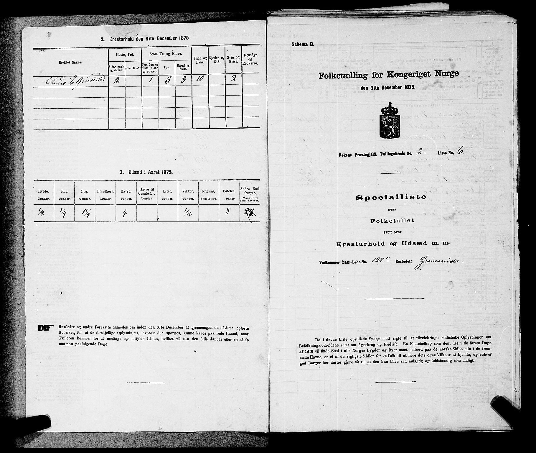 SAKO, 1875 census for 0627P Røyken, 1875, p. 180