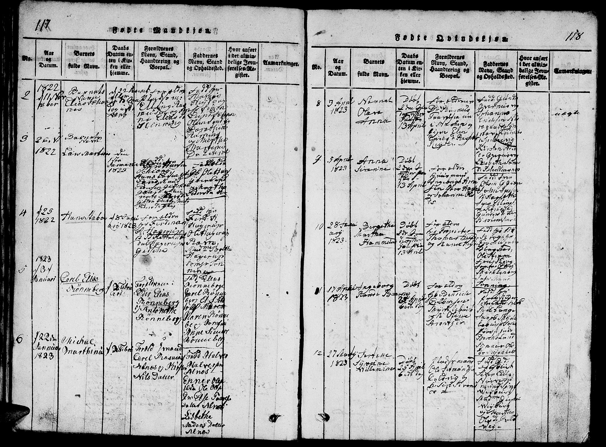 Ministerialprotokoller, klokkerbøker og fødselsregistre - Møre og Romsdal, AV/SAT-A-1454/528/L0423: Parish register (copy) no. 528C04, 1816-1827, p. 117-118