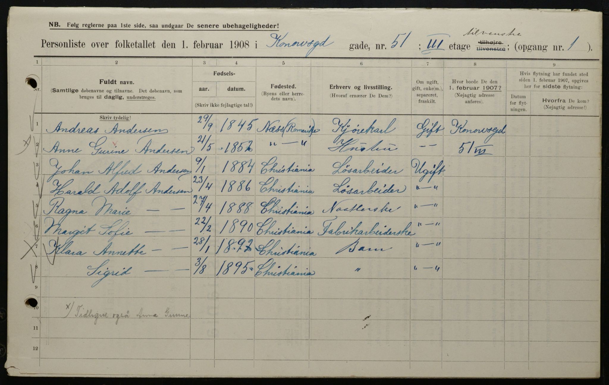 OBA, Municipal Census 1908 for Kristiania, 1908, p. 47800