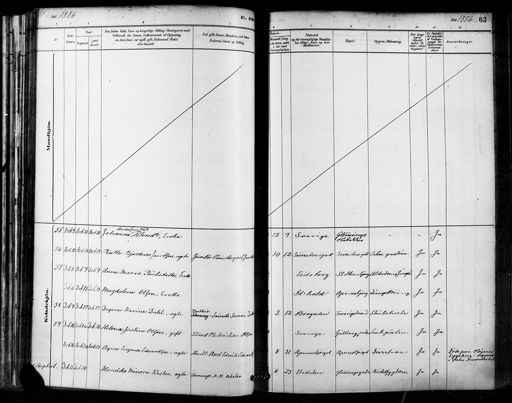 Fredrikstad domkirkes prestekontor Kirkebøker, AV/SAO-A-10906/F/Fa/L0003: Parish register (official) no. 3, 1878-1904, p. 63