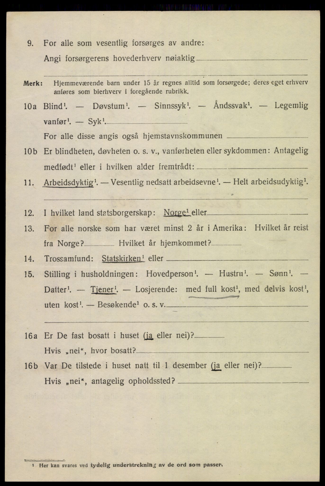 SAK, 1920 census for Kristiansand, 1920, p. 15650