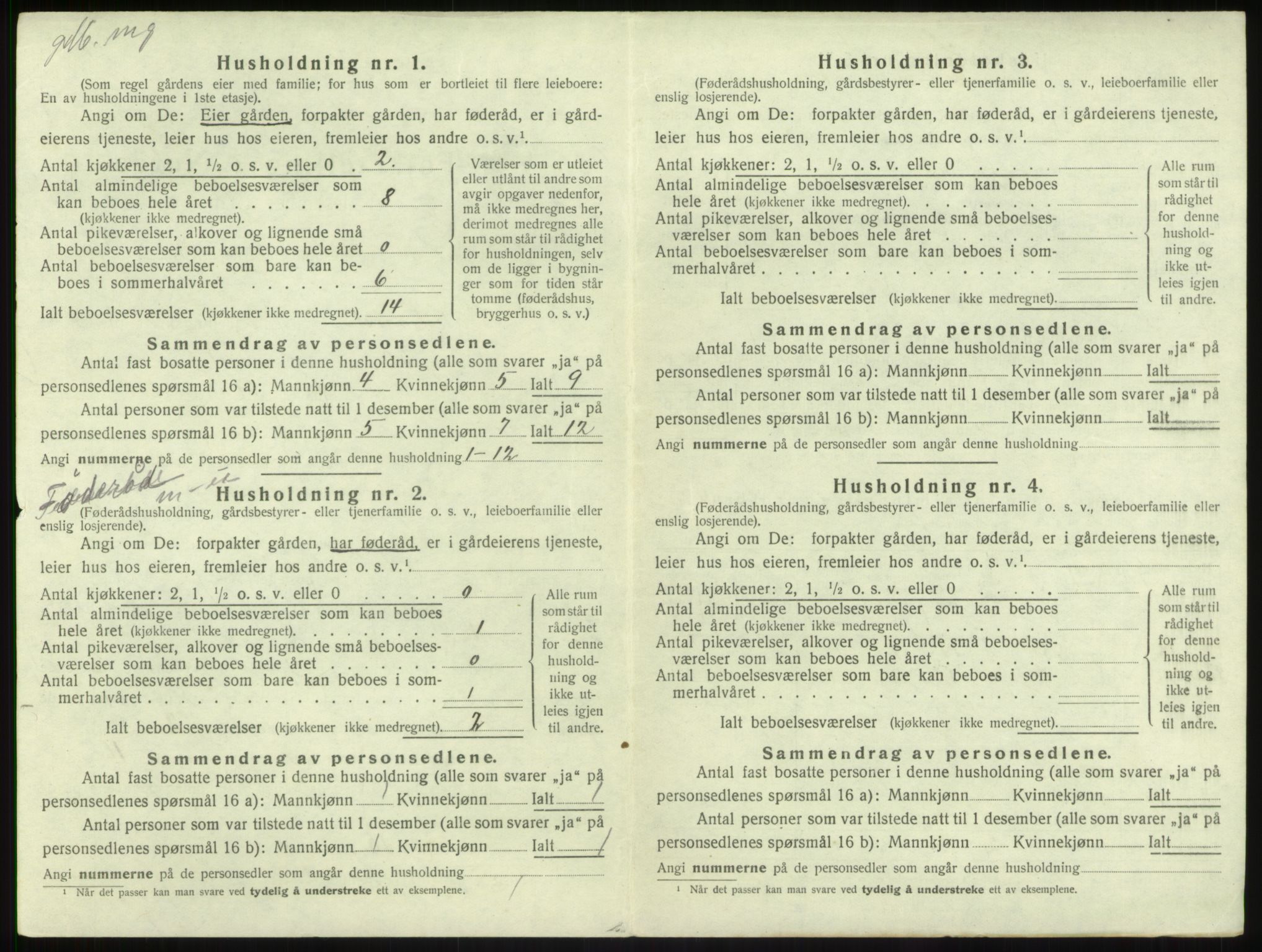 SAB, 1920 census for Balestrand, 1920, p. 566