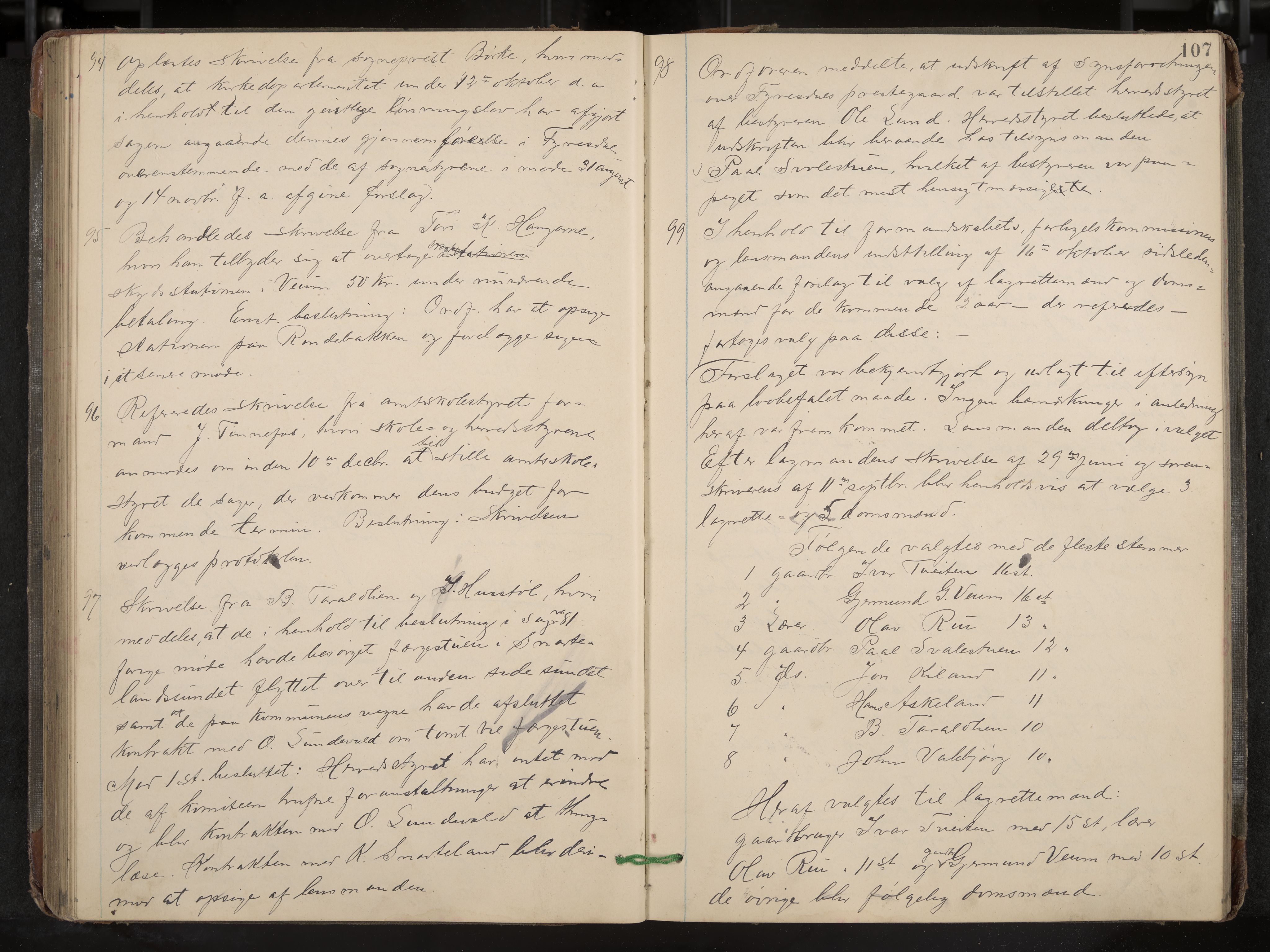 Fyresdal formannskap og sentraladministrasjon, IKAK/0831021-1/Aa/L0003: Møtebok, 1894-1903, p. 107