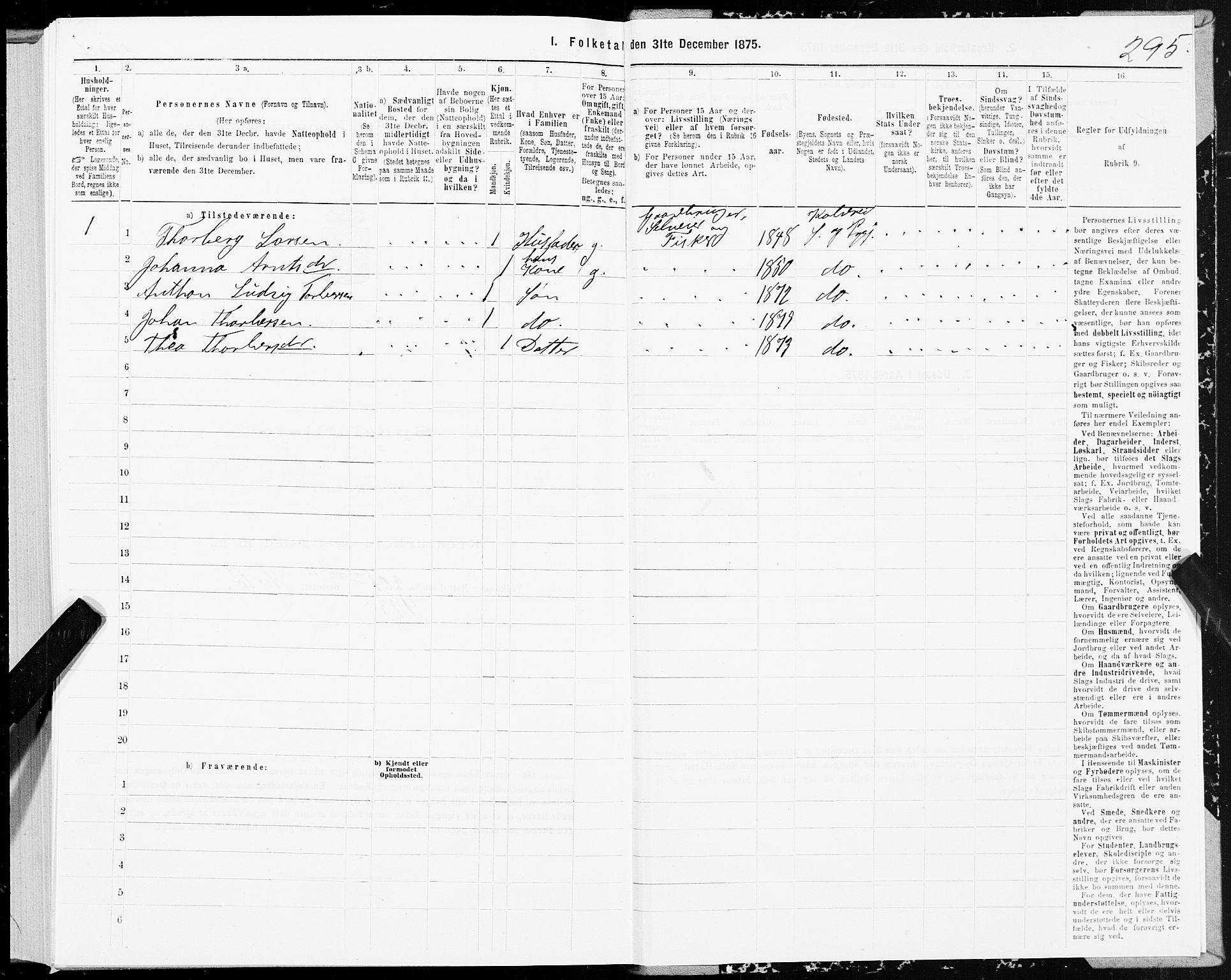 SAT, 1875 census for 1752P Kolvereid, 1875, p. 2295