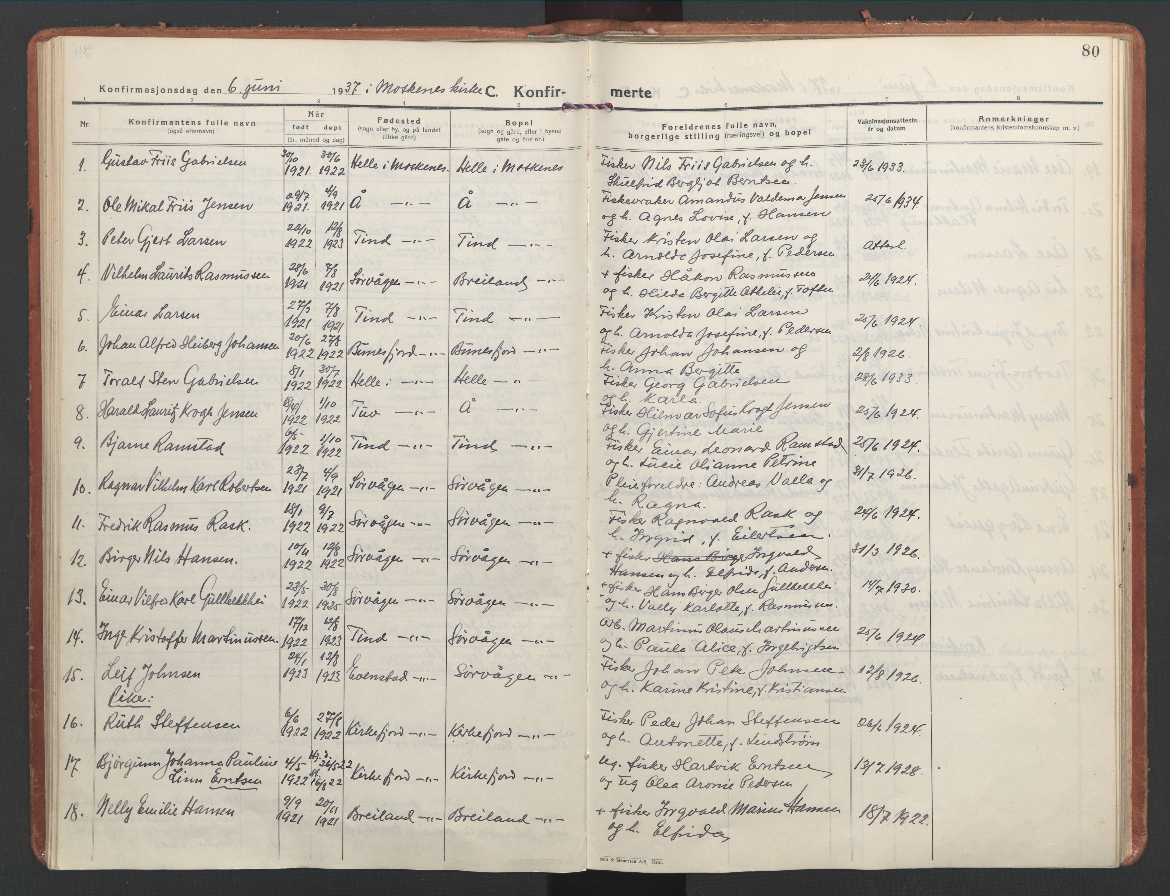 Ministerialprotokoller, klokkerbøker og fødselsregistre - Nordland, SAT/A-1459/886/L1223: Parish register (official) no. 886A05, 1926-1938, p. 80