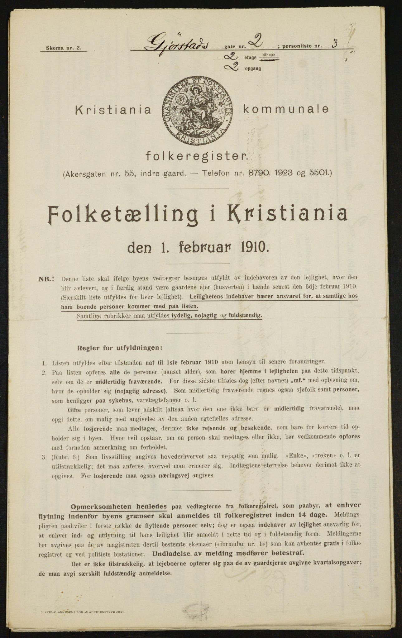 OBA, Municipal Census 1910 for Kristiania, 1910, p. 27857