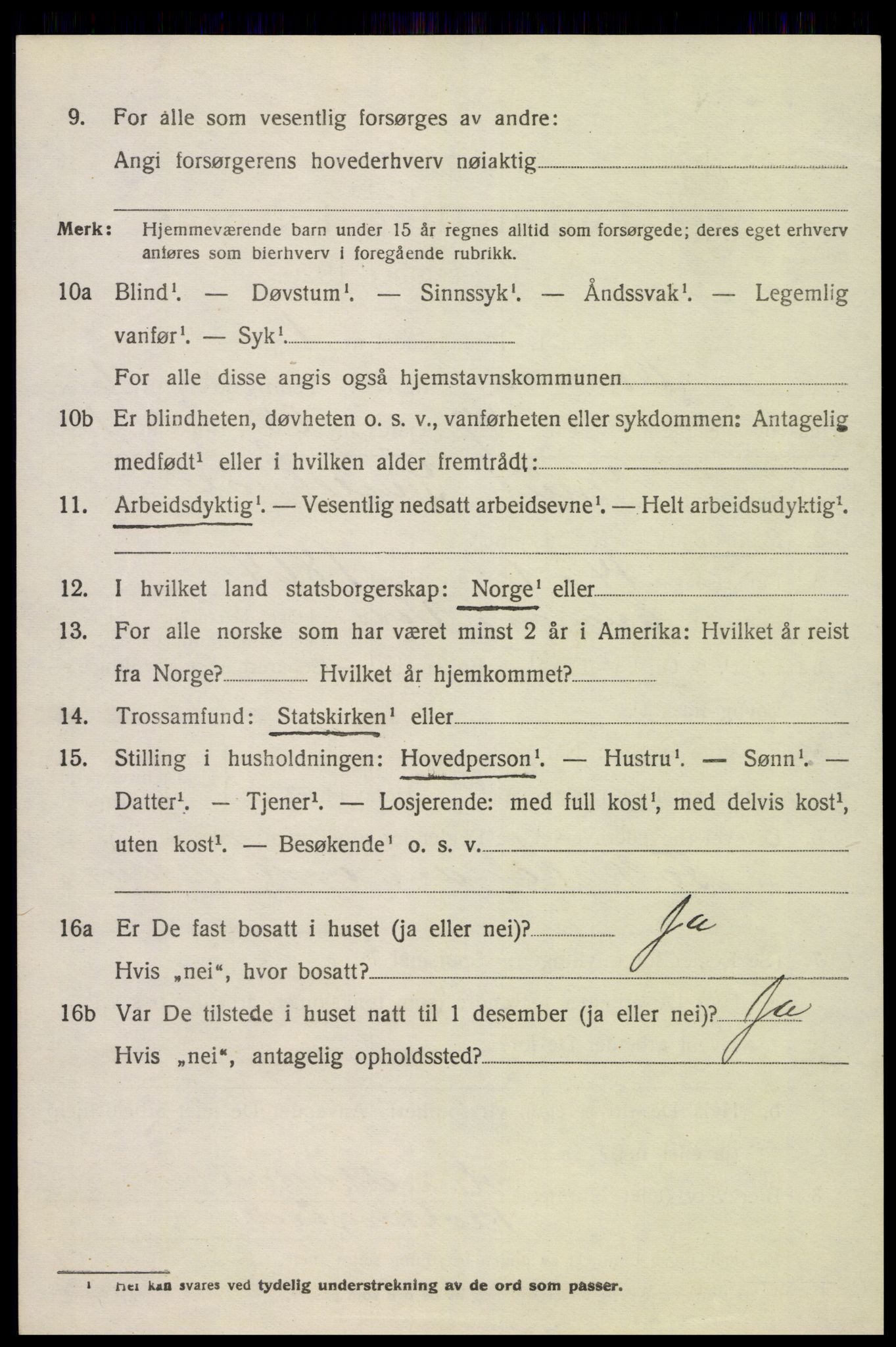 SAK, 1920 census for Dypvåg, 1920, p. 5406