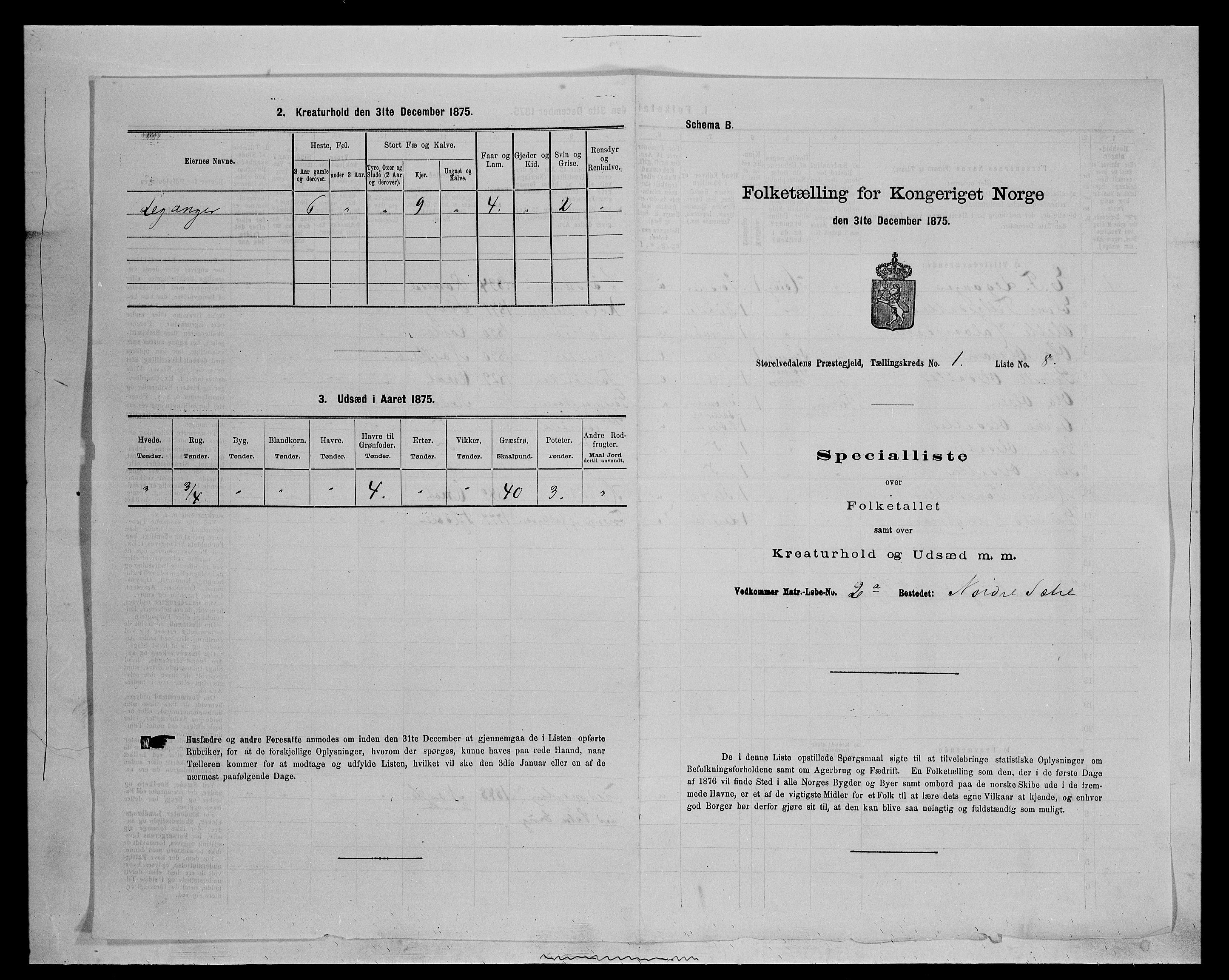 SAH, 1875 census for 0430P Stor-Elvdal, 1875, p. 67