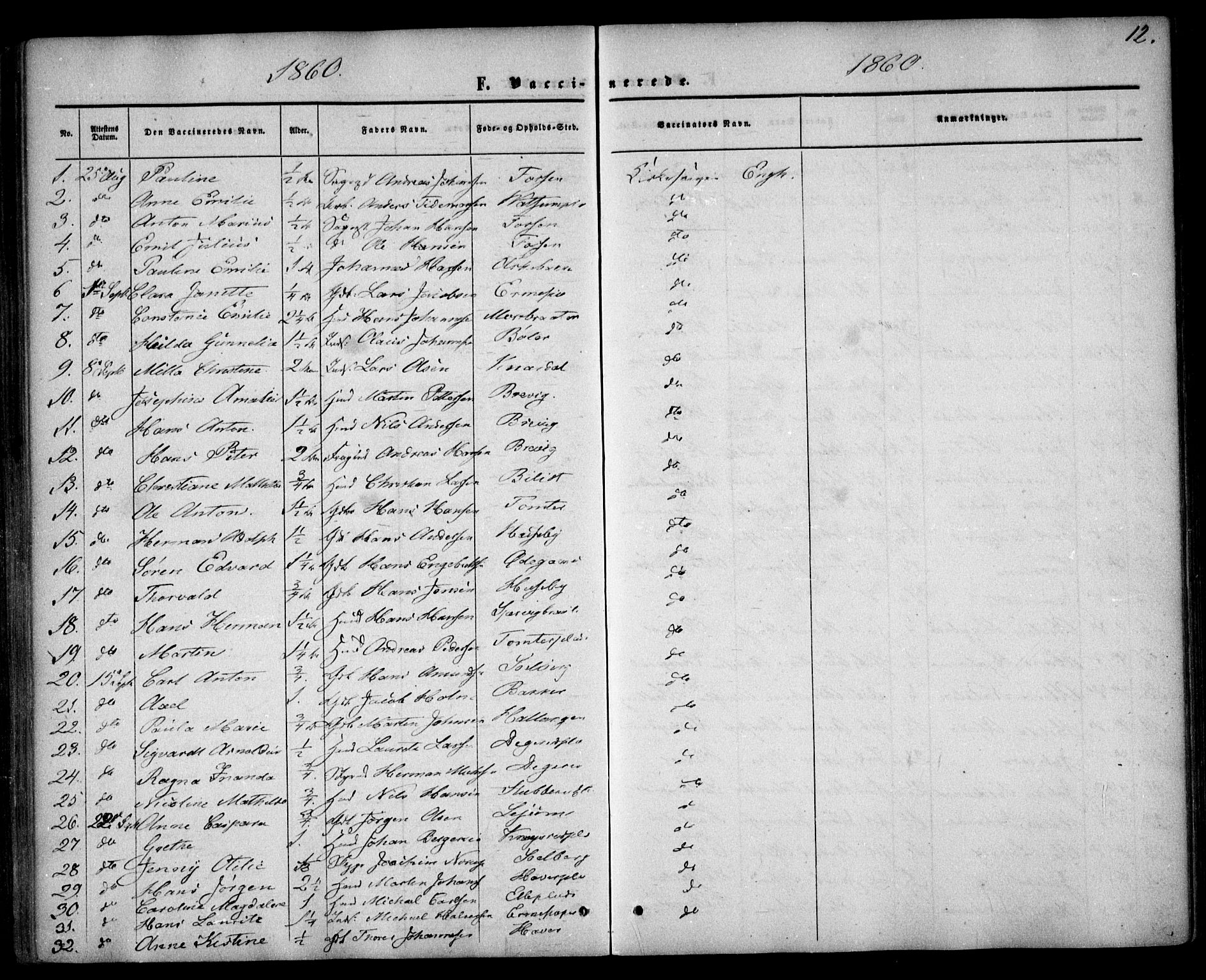 Drøbak prestekontor Kirkebøker, AV/SAO-A-10142a/F/Fa/L0002: Parish register (official) no. I 2, 1858-1870, p. 12