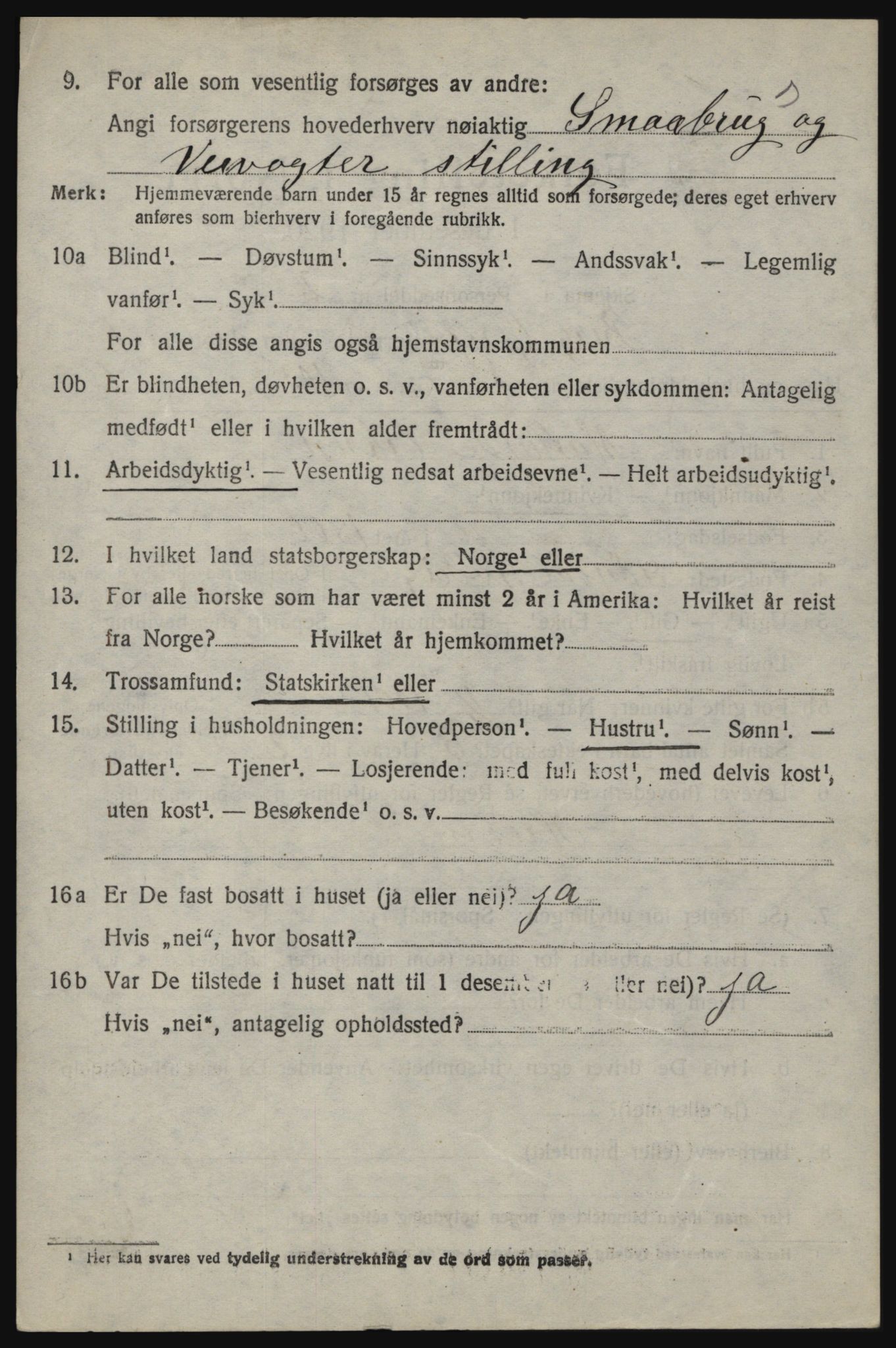 SAO, 1920 census for Berg, 1920, p. 9234