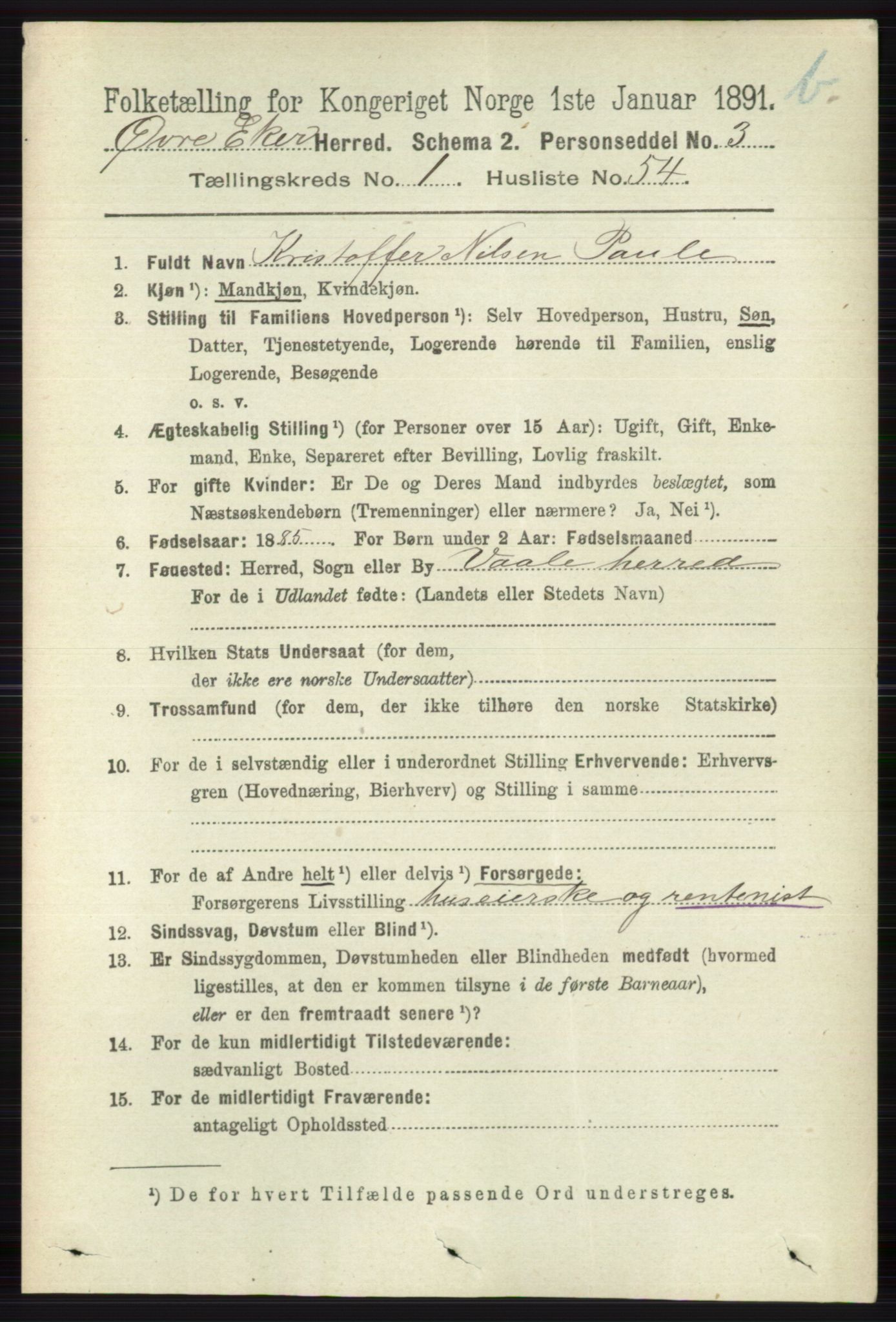 RA, 1891 census for 0624 Øvre Eiker, 1891, p. 8130