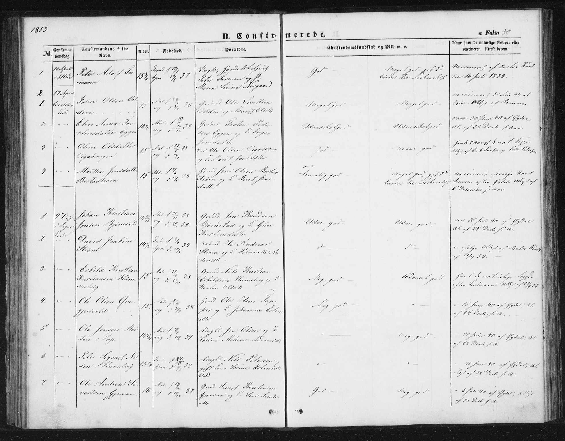 Ministerialprotokoller, klokkerbøker og fødselsregistre - Sør-Trøndelag, AV/SAT-A-1456/616/L0407: Parish register (official) no. 616A04, 1848-1856, p. 89