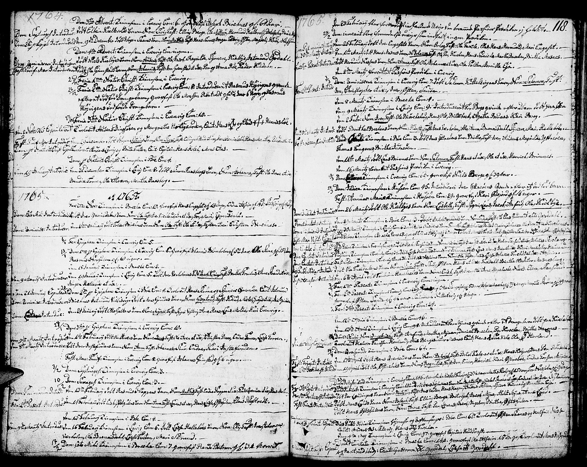 Gulen sokneprestembete, AV/SAB-A-80201/H/Haa/Haaa/L0012: Parish register (official) no. A 12, 1749-1776, p. 118